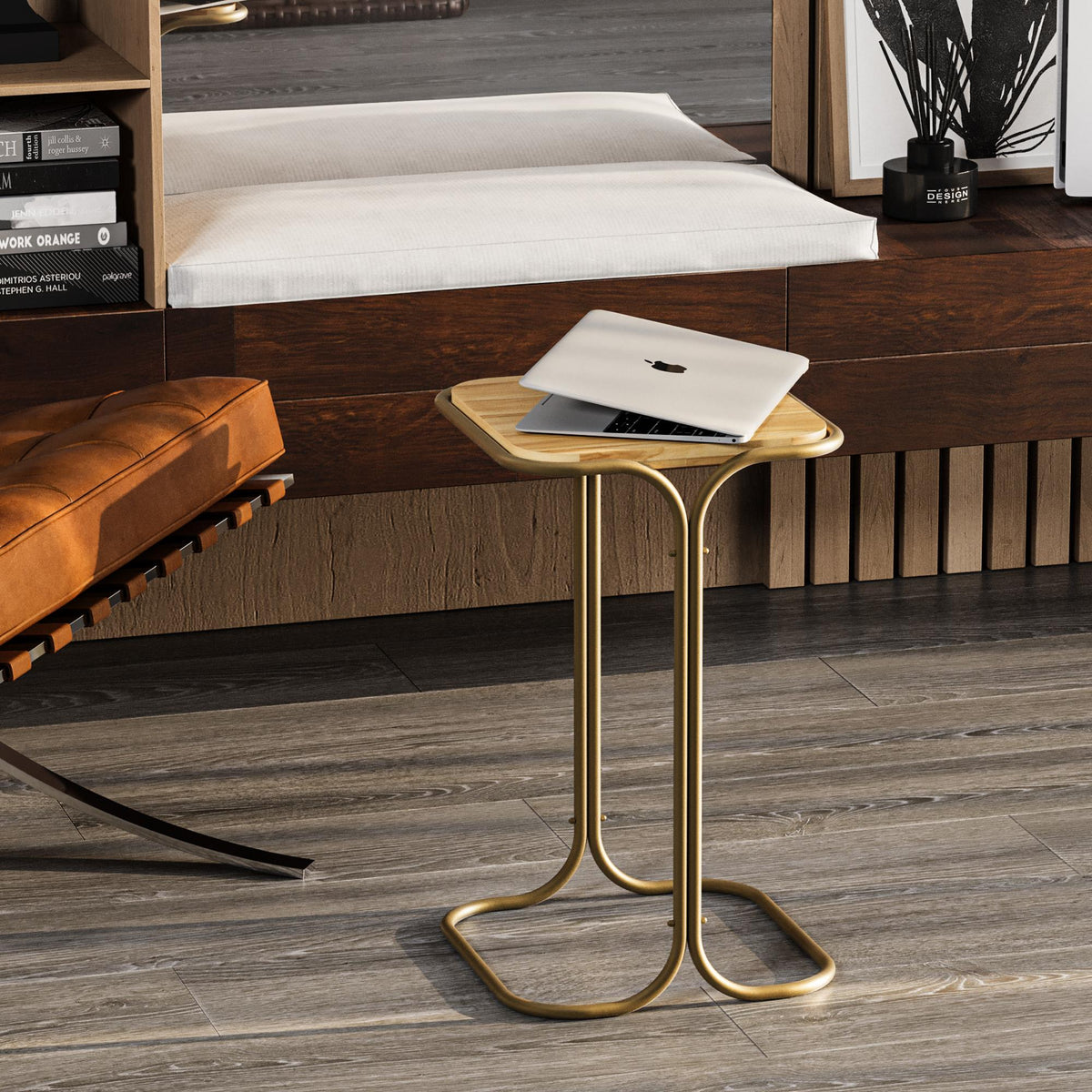 Shb-001-C Dekoratif Ahşap Metal Sehpa
