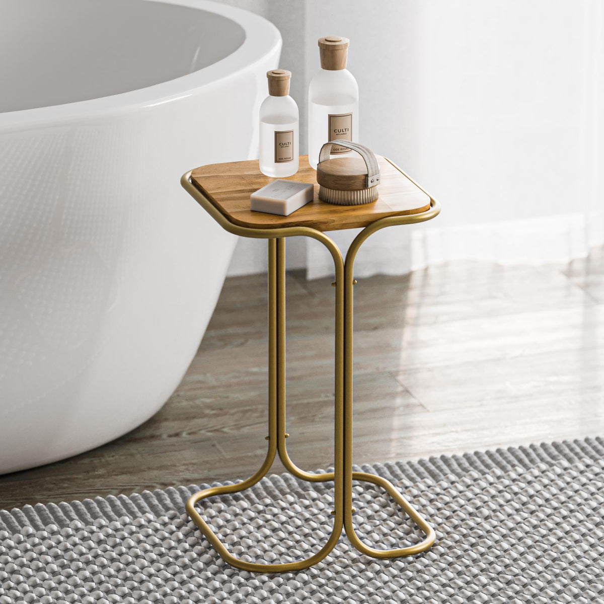 Shb-001-C Dekoratif Ahşap Metal Sehpa