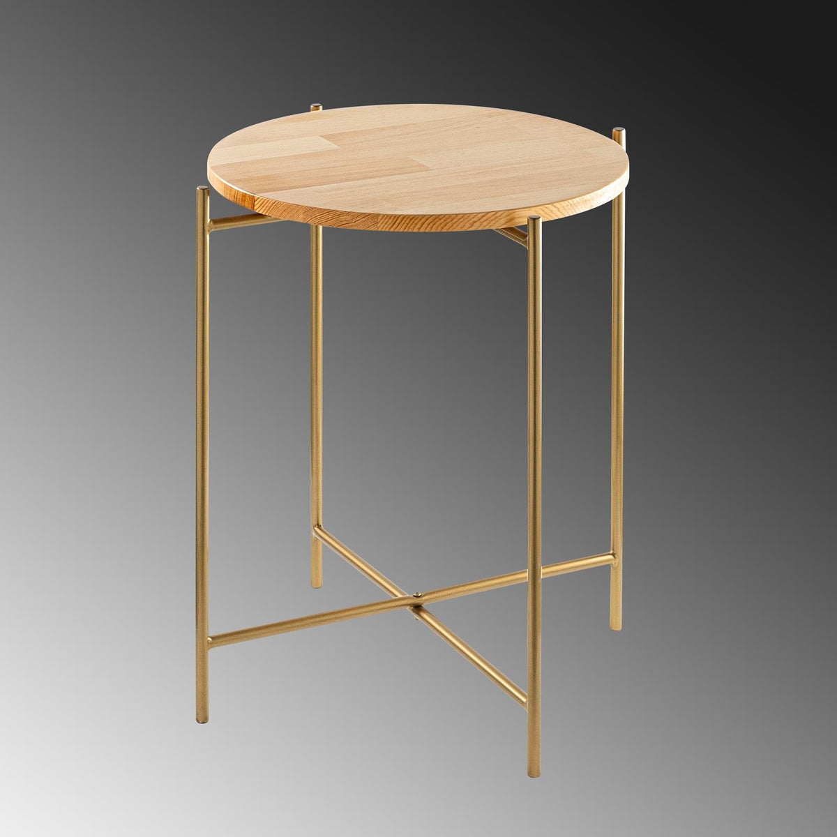 Shb-004-A Dekoratif Ahşap Metal Sehpa