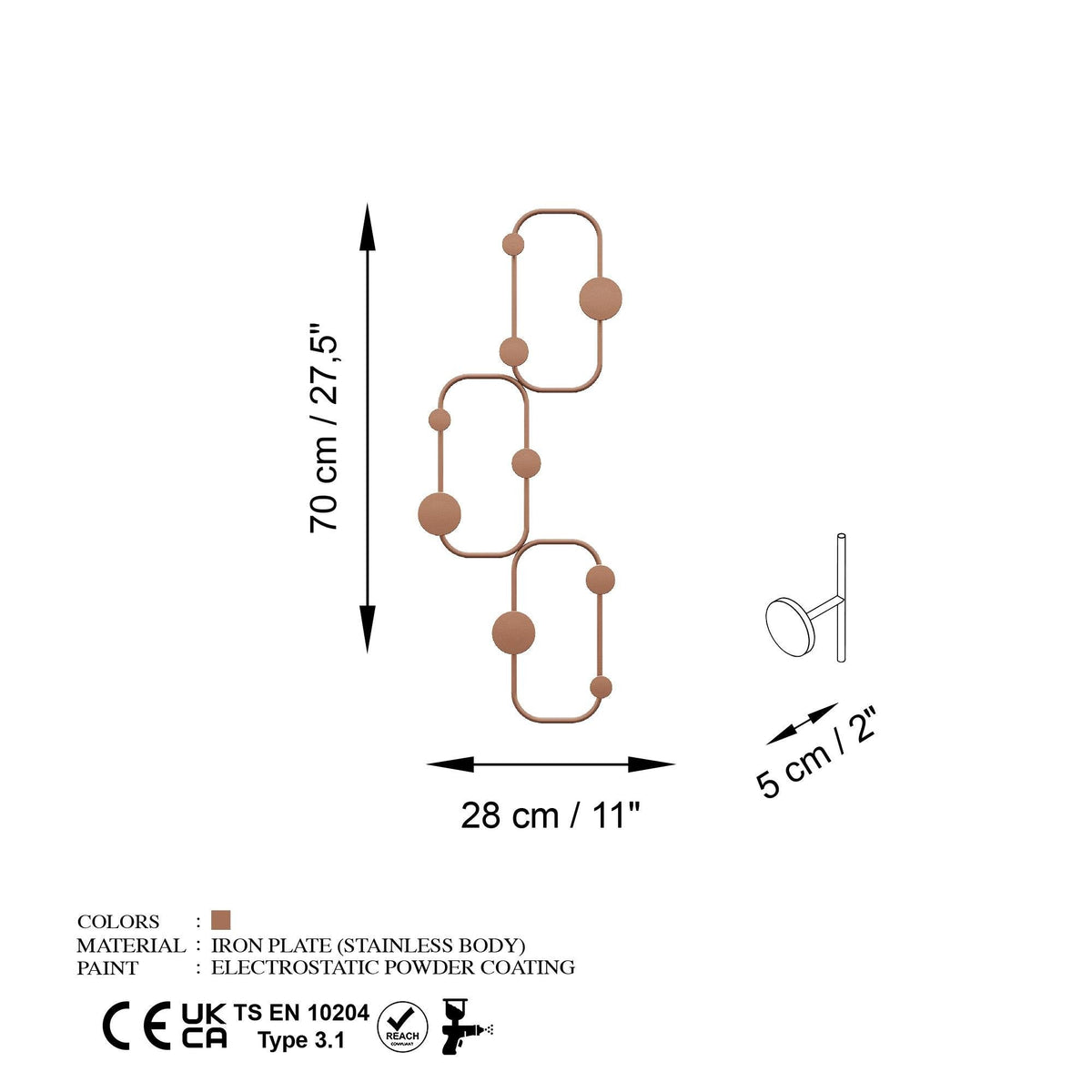 Amt-011-C Dekoratif Metal Askılık