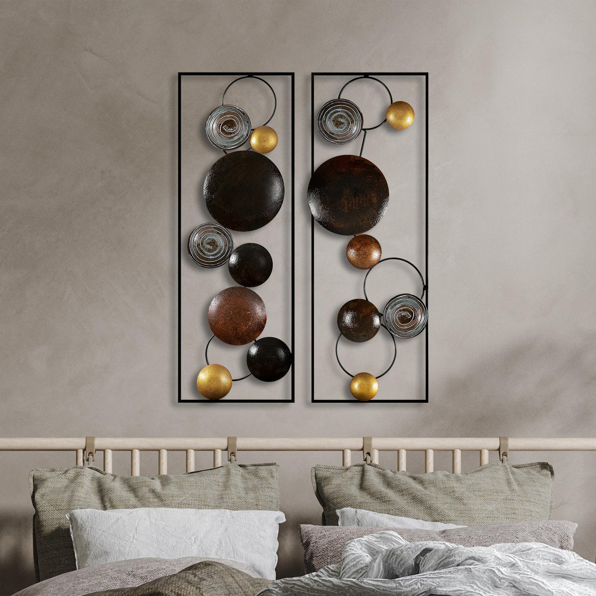 Bys-124 Dekoratif 2'Li Metal Duvar Tablosu