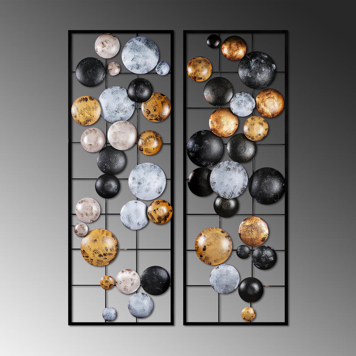 Bys-121 Dekoratif 2'Li Metal Duvar Tablosu