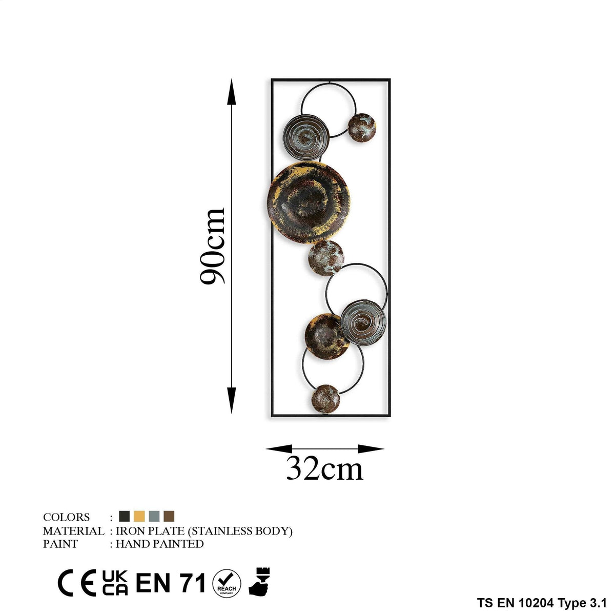 Bys-123-A Dekoratif Metal Duvar Tablosu
