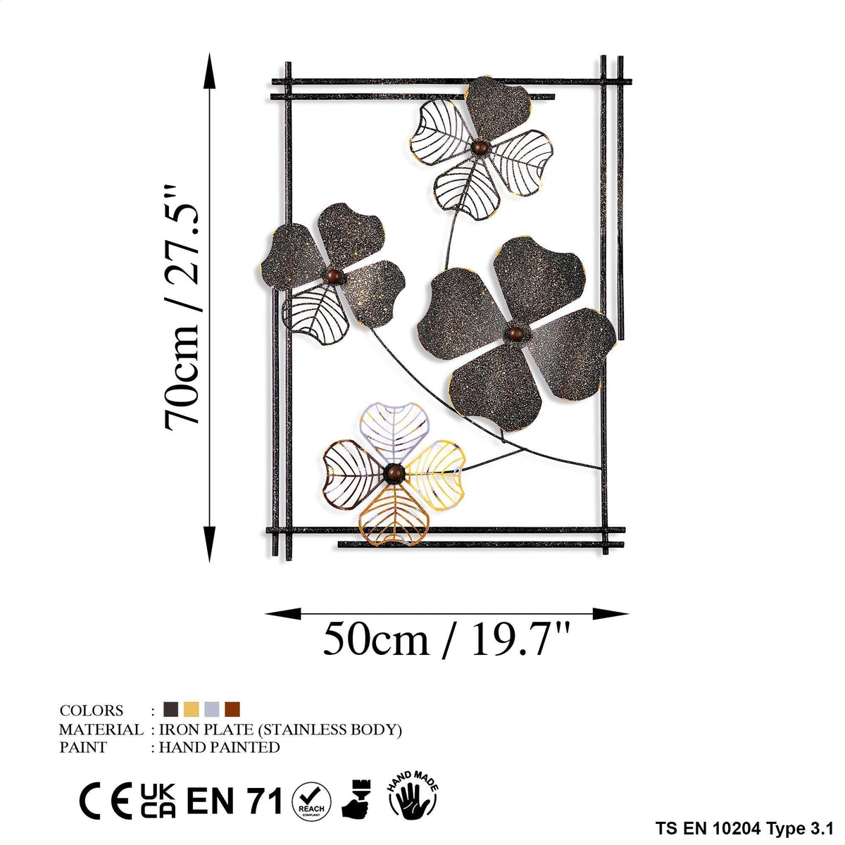 Bys-003-A Dekoratif Metal Duvar Tablosu