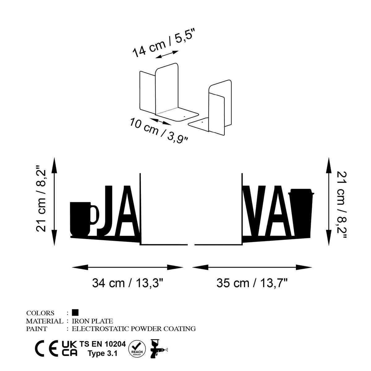 Kt-038 Dekoratif Metal Kitap Tutucu