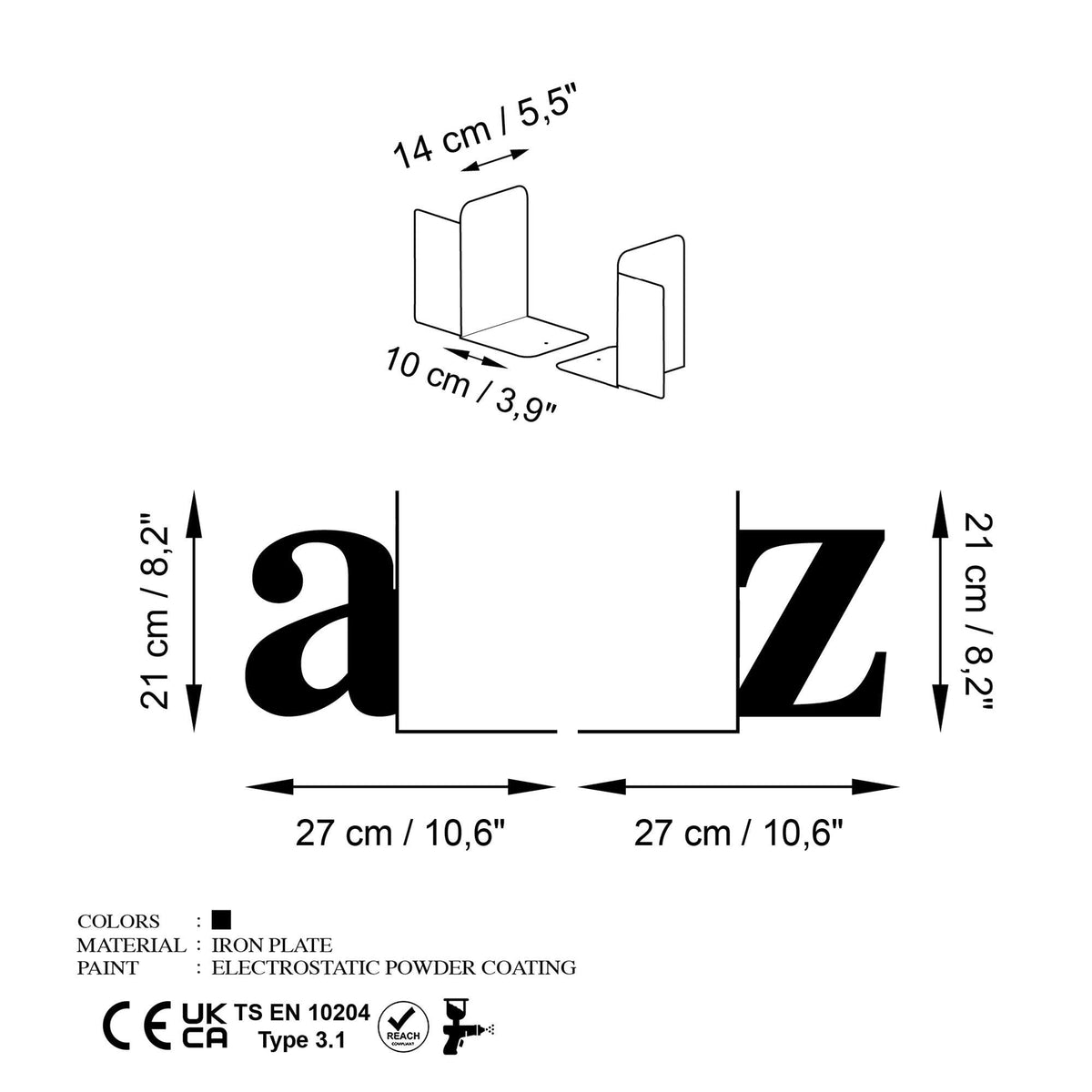 Kt-028 Dekoratif Metal Kitap Tutucu