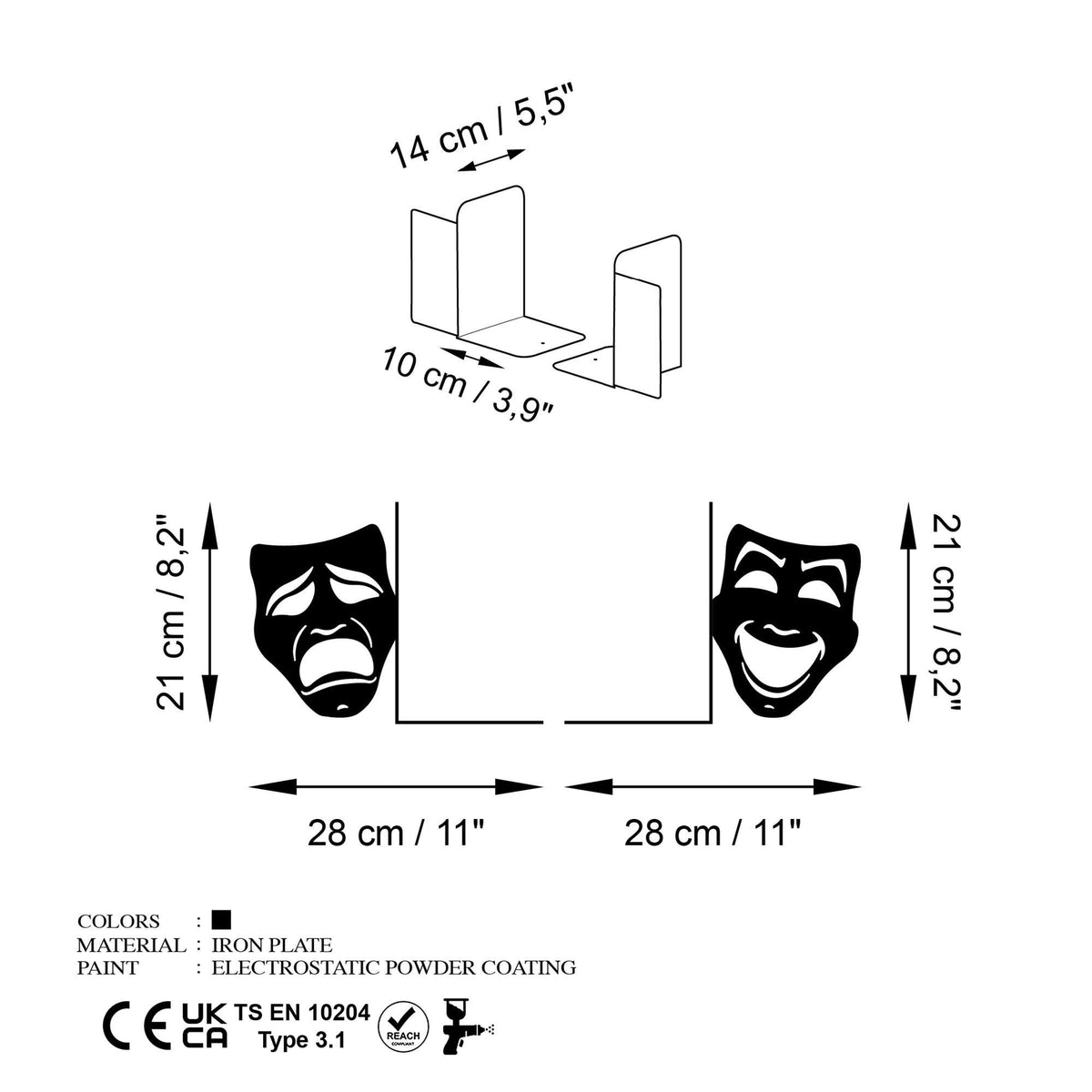 Kt-035 Dekoratif Metal Kitap Tutucu