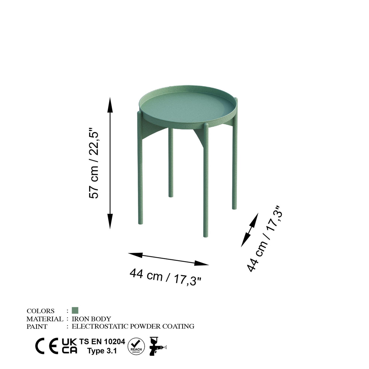 Shb-002-E Dekoratif Metal Sehpa