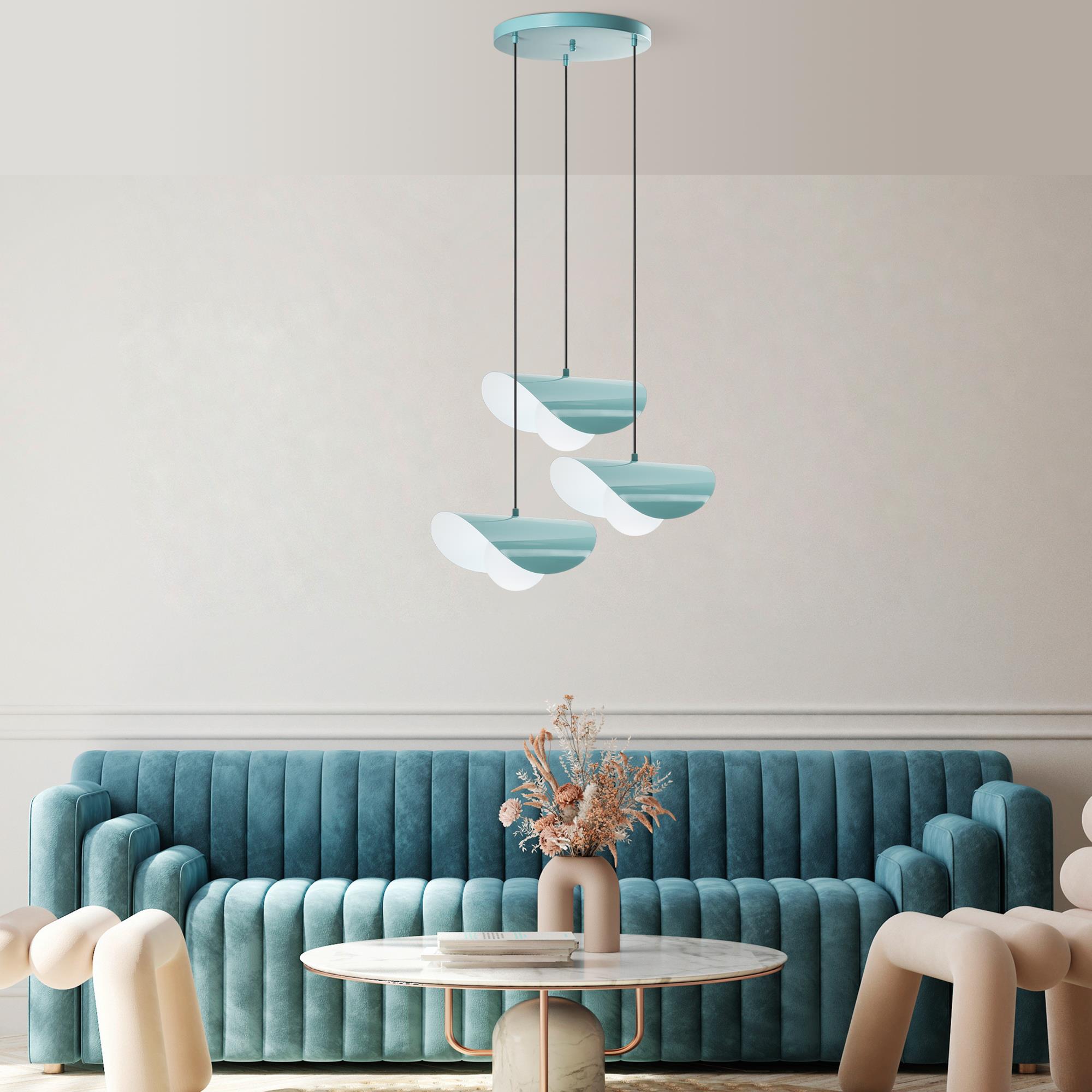 Marble 6141 Turkuaz Cam Sarkıt Aydınlatma