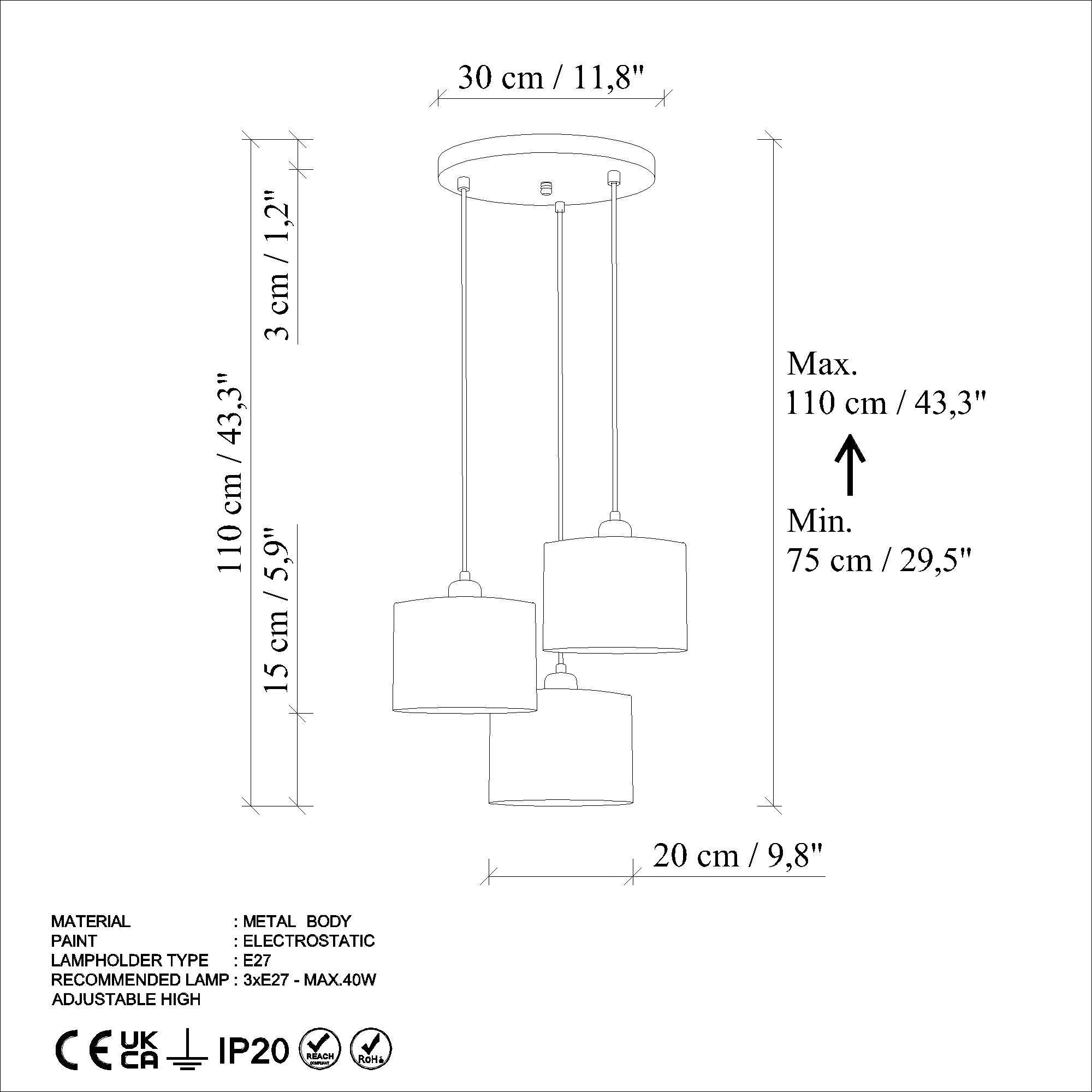 Snow 195 Mint Yeşili 3 Sıvama Sarkıt Aydınlatma