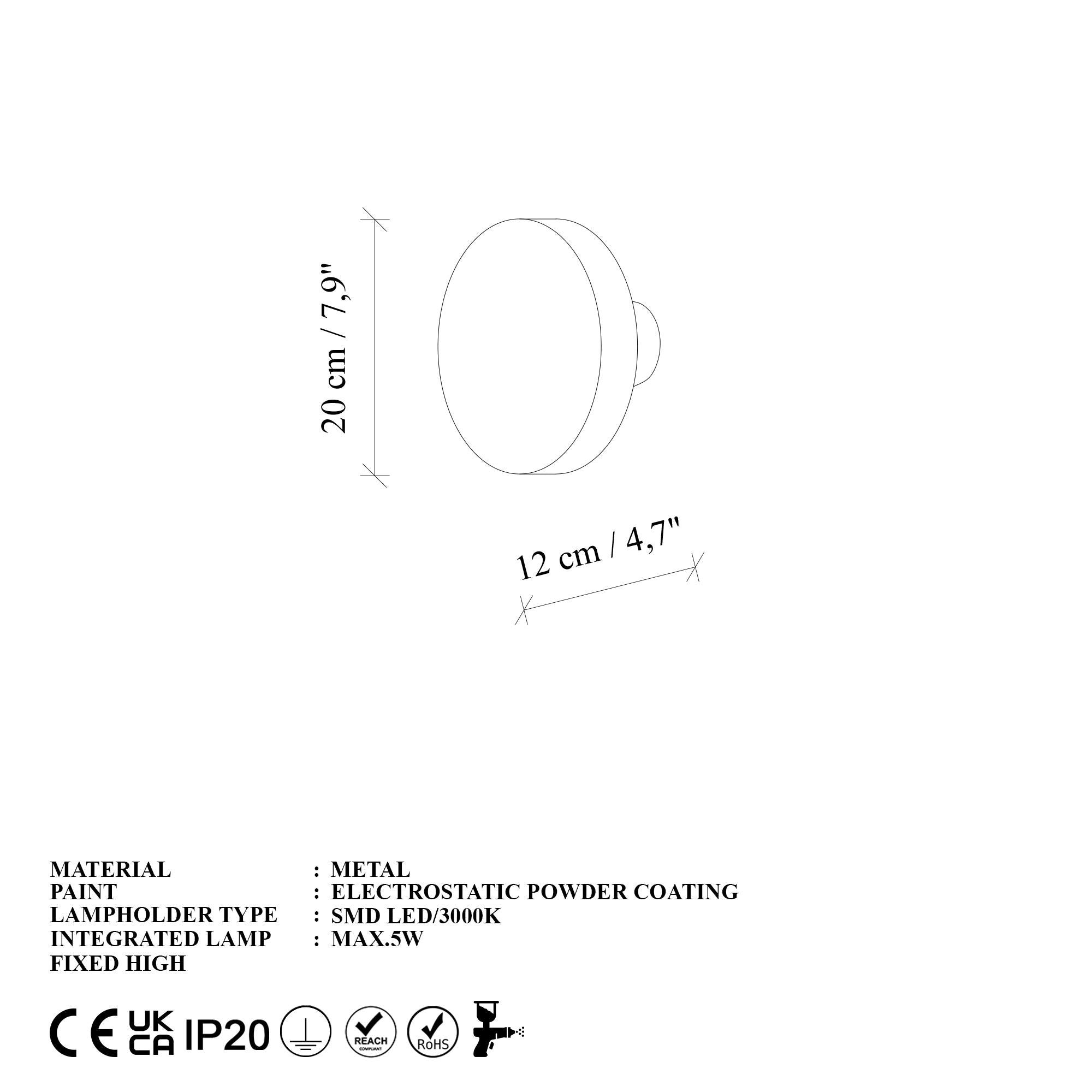 Tigera 15520 L K Led Aplik Duvar Aydınlatma