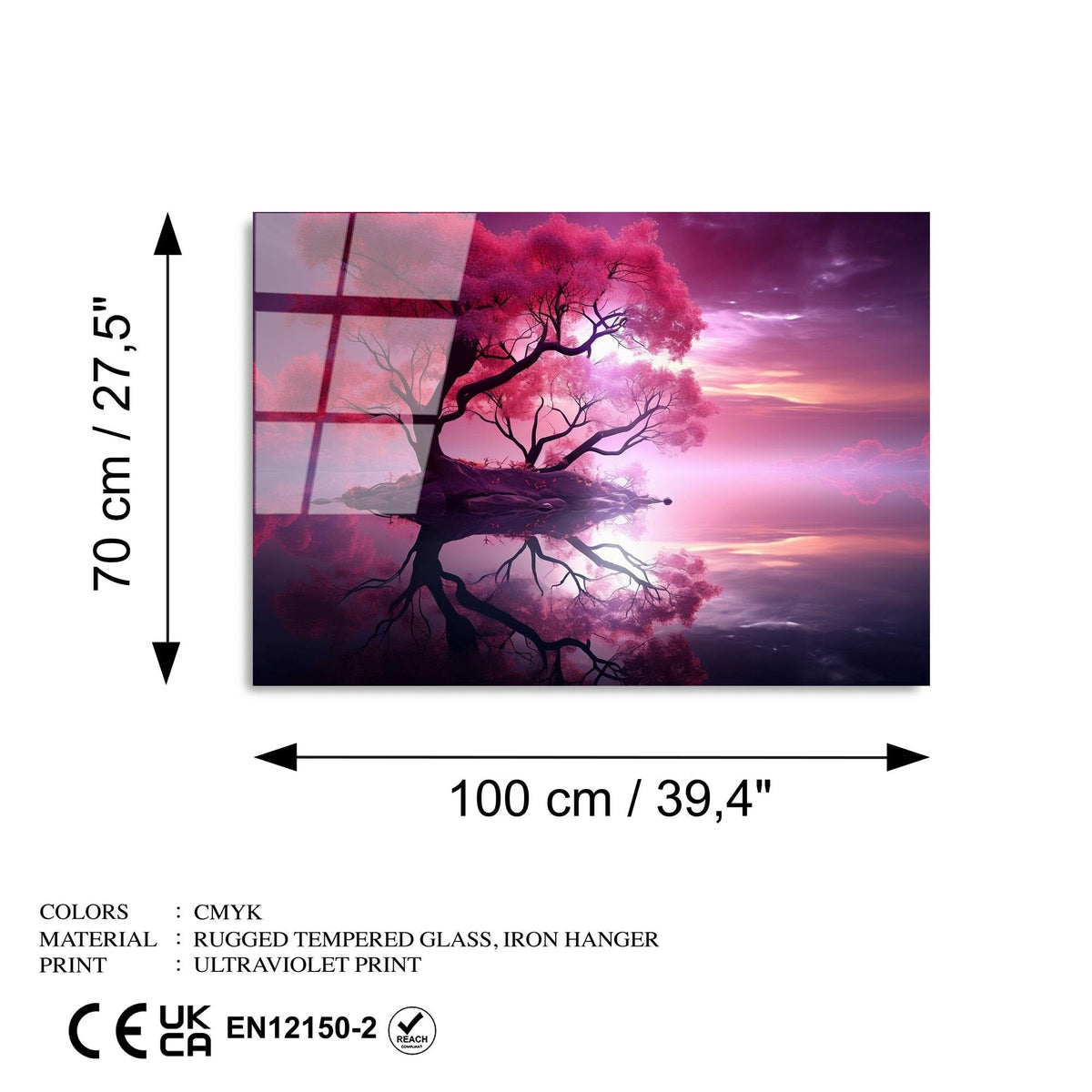 Uv-1214 Baskılı Cam Dikdörtgen Duvar Tablosu