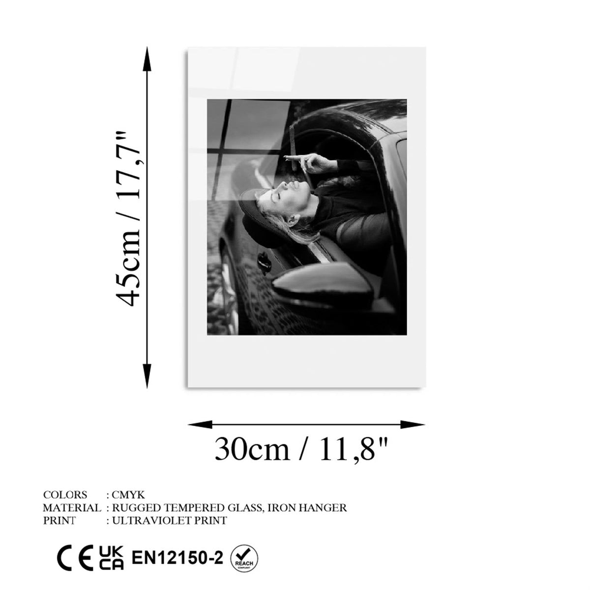 Uv-971 Baskılı Cam Dikdörtgen Duvar Tablosu