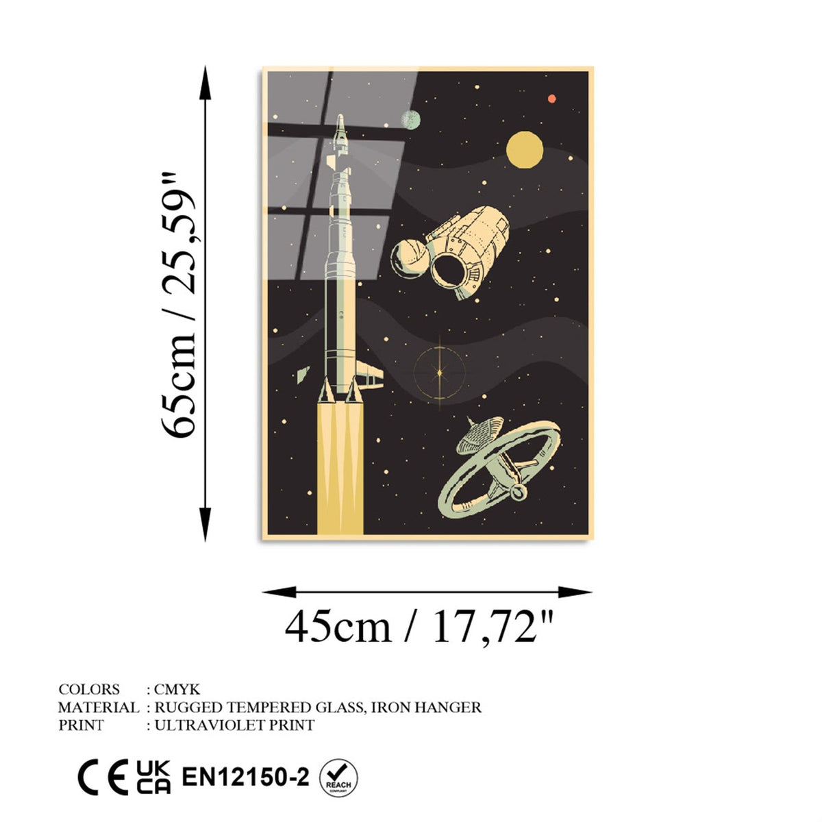 Uv-958 Baskılı Cam Dikdörtgen Duvar Tablosu