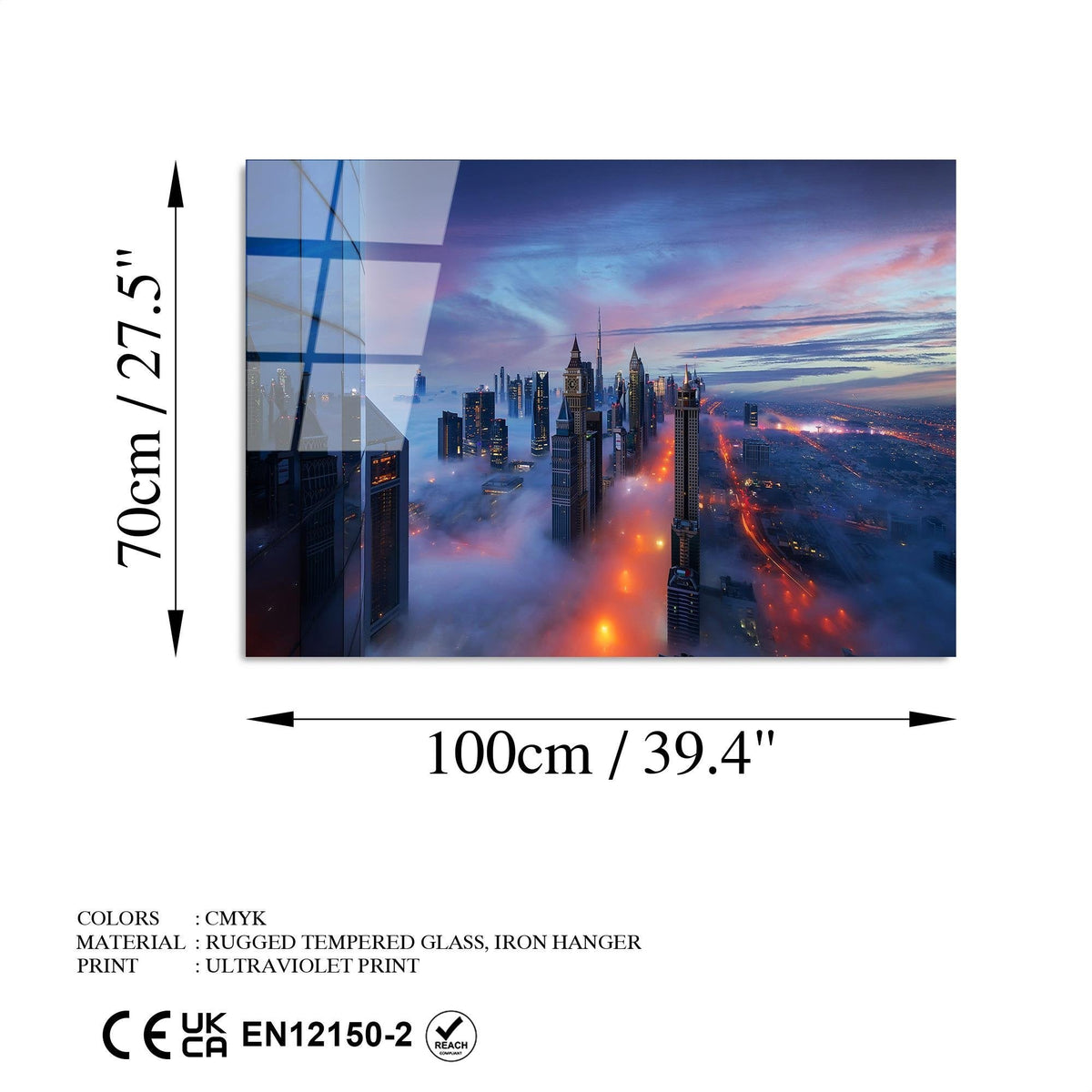 Uv-045 Baskılı Cam Dikdörtgen Duvar Tablosu