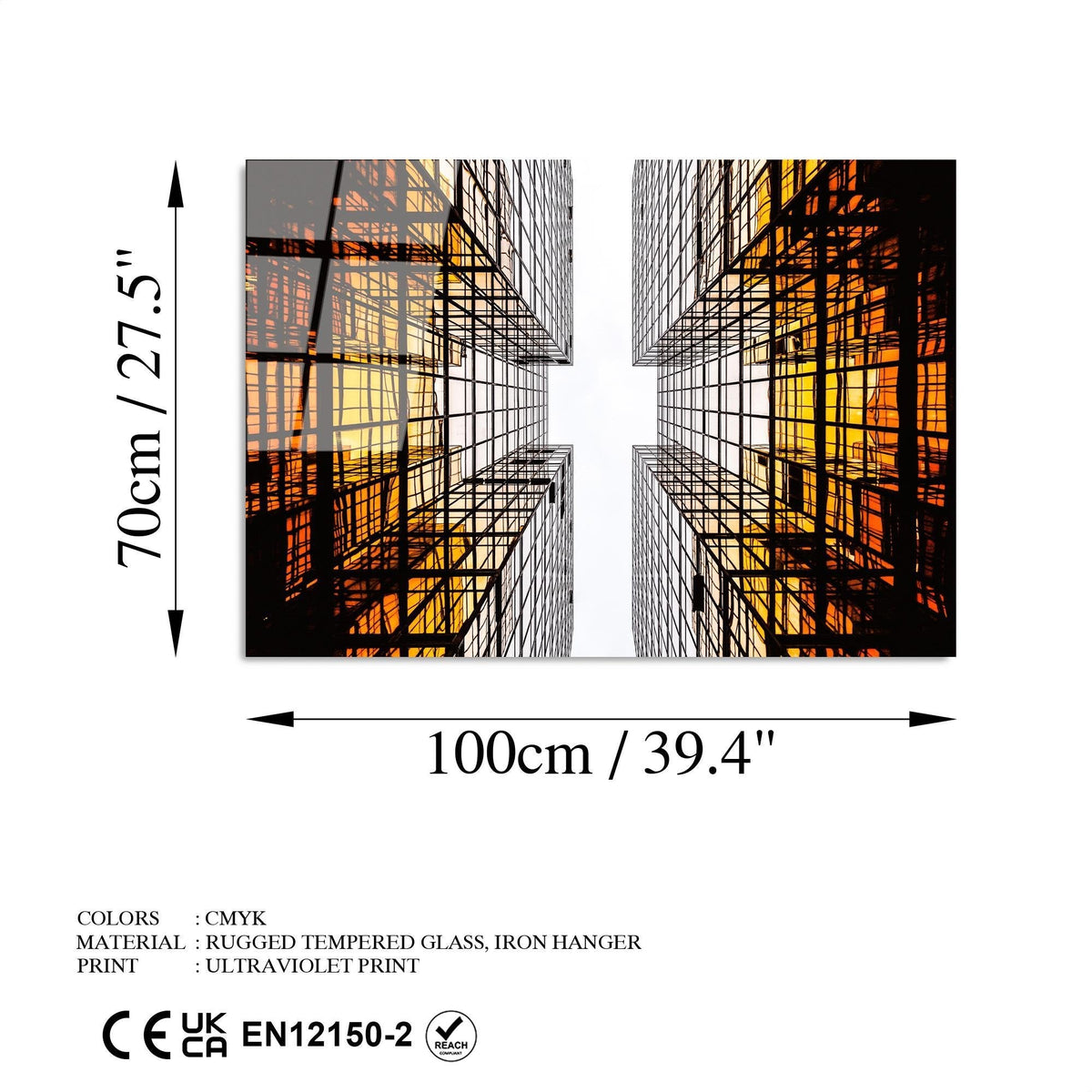 Uv-047 Baskılı Cam Dikdörtgen Duvar Tablosu