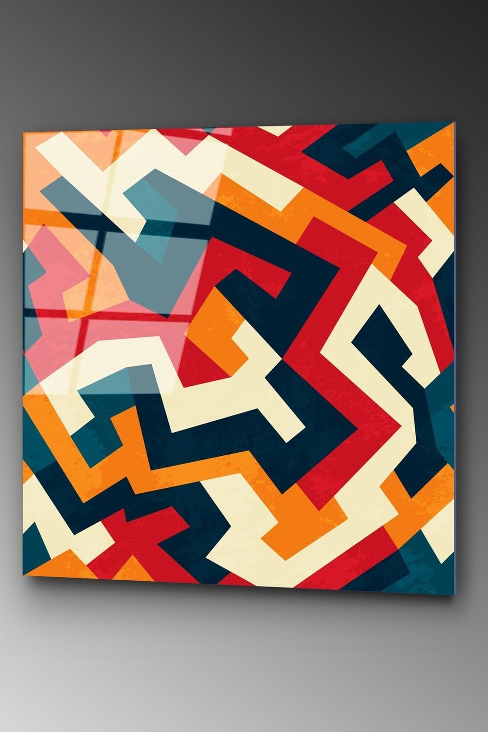 Uv Baskılı Cam Duvar Tablosu, Kare - 50x50 Cm - 2