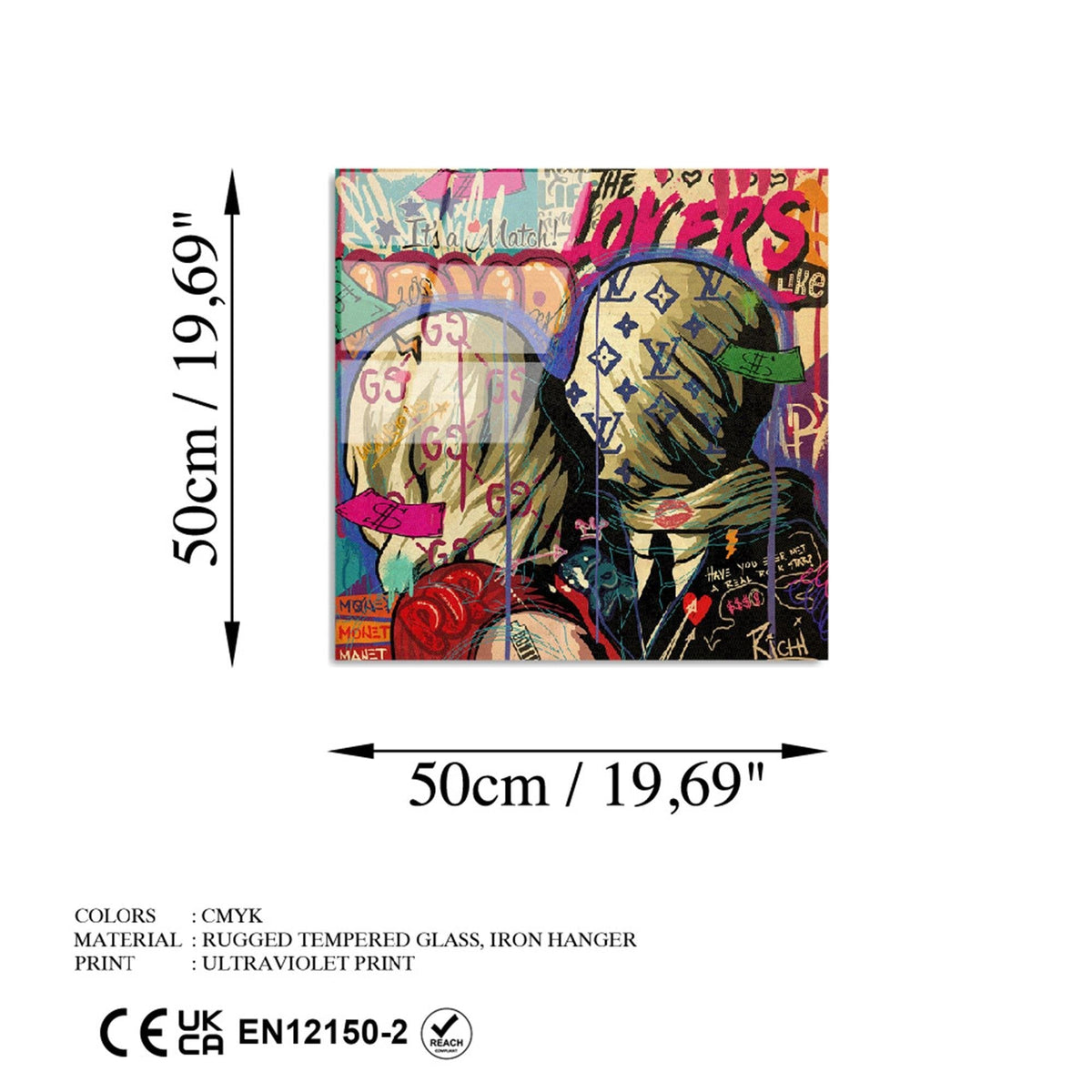 Uv-838 Baskılı Cam Kare Duvar Tablosu