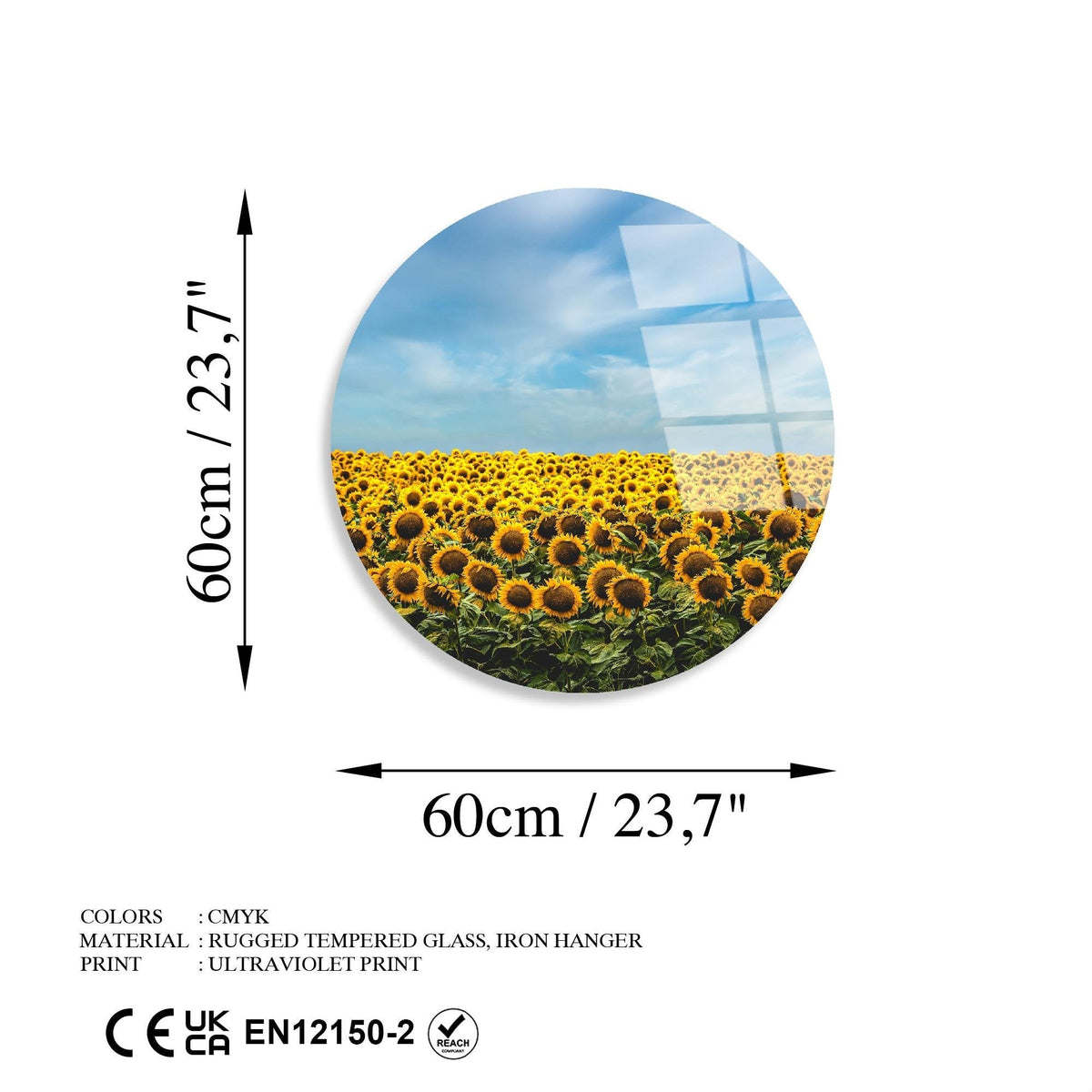 Uv-1135 Baskılı Cam Yuvarlak Duvar Tablosu