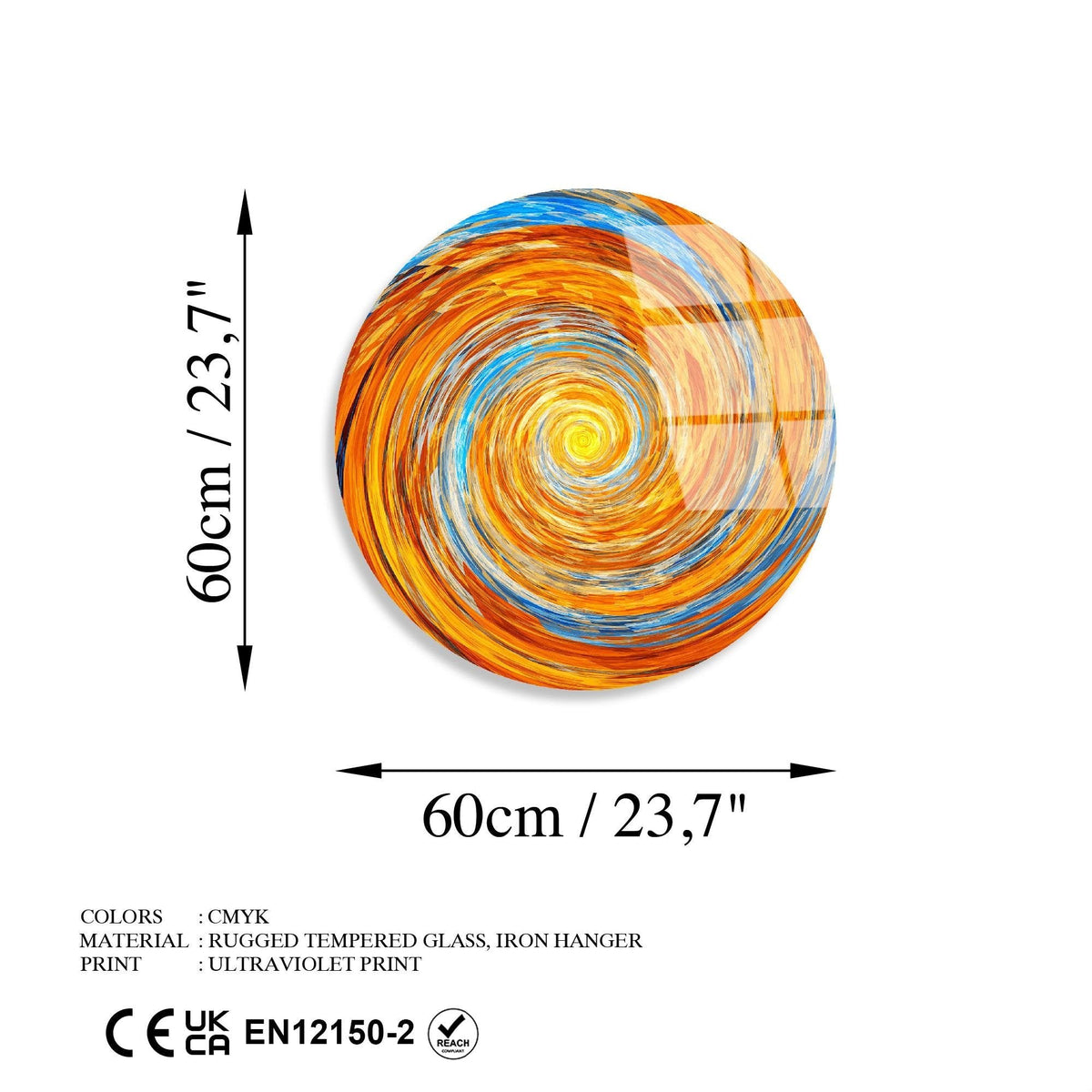 Uv-1123 Baskılı Cam Yuvarlak Duvar Tablosu