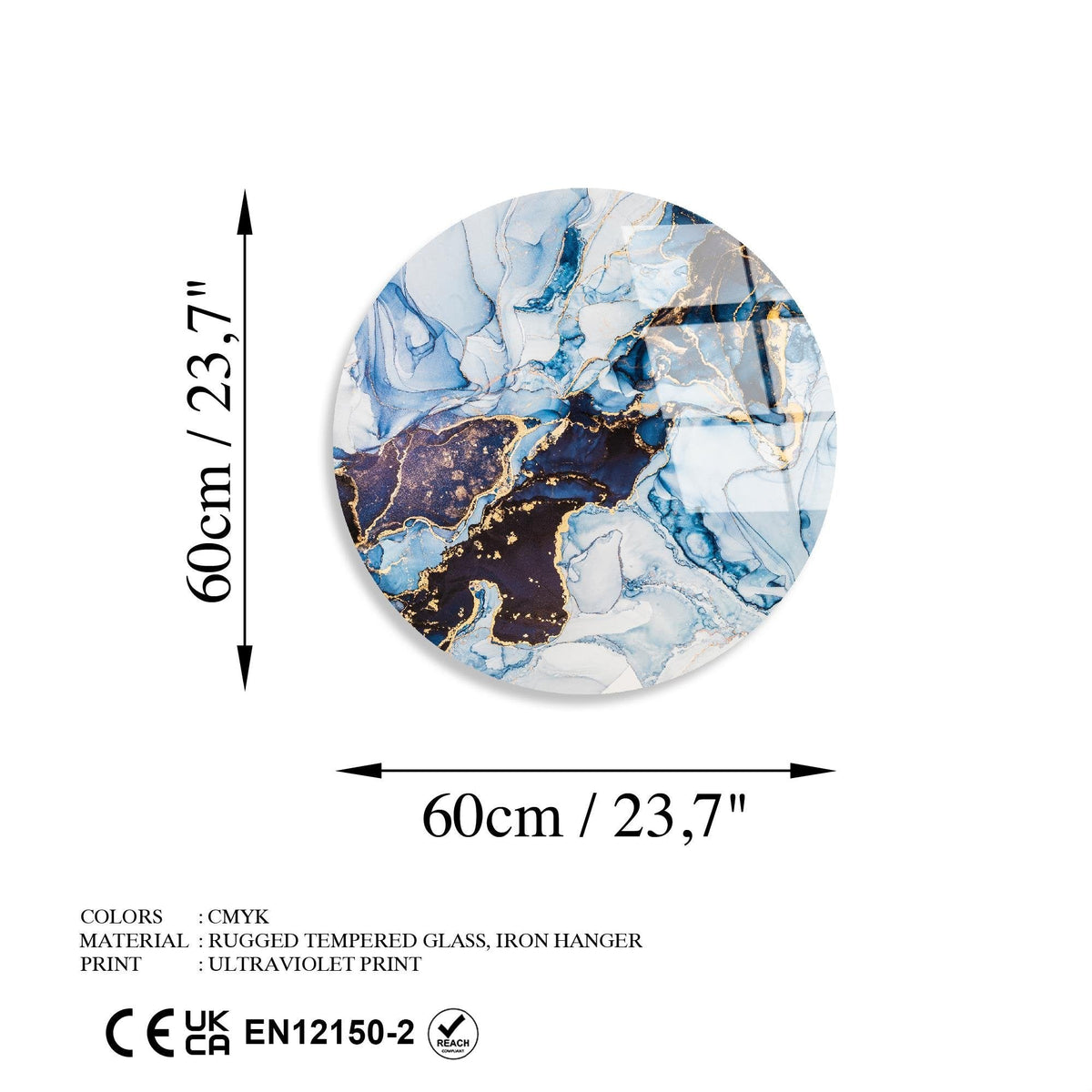 Uv-1132 Baskılı Cam Yuvarlak Duvar Tablosu