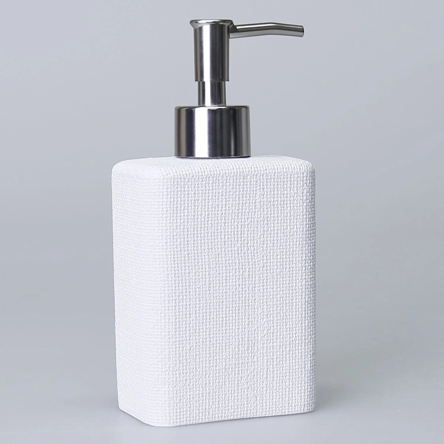 By Selim Linen Beyaz 5 Parça Polyester Banyo Seti