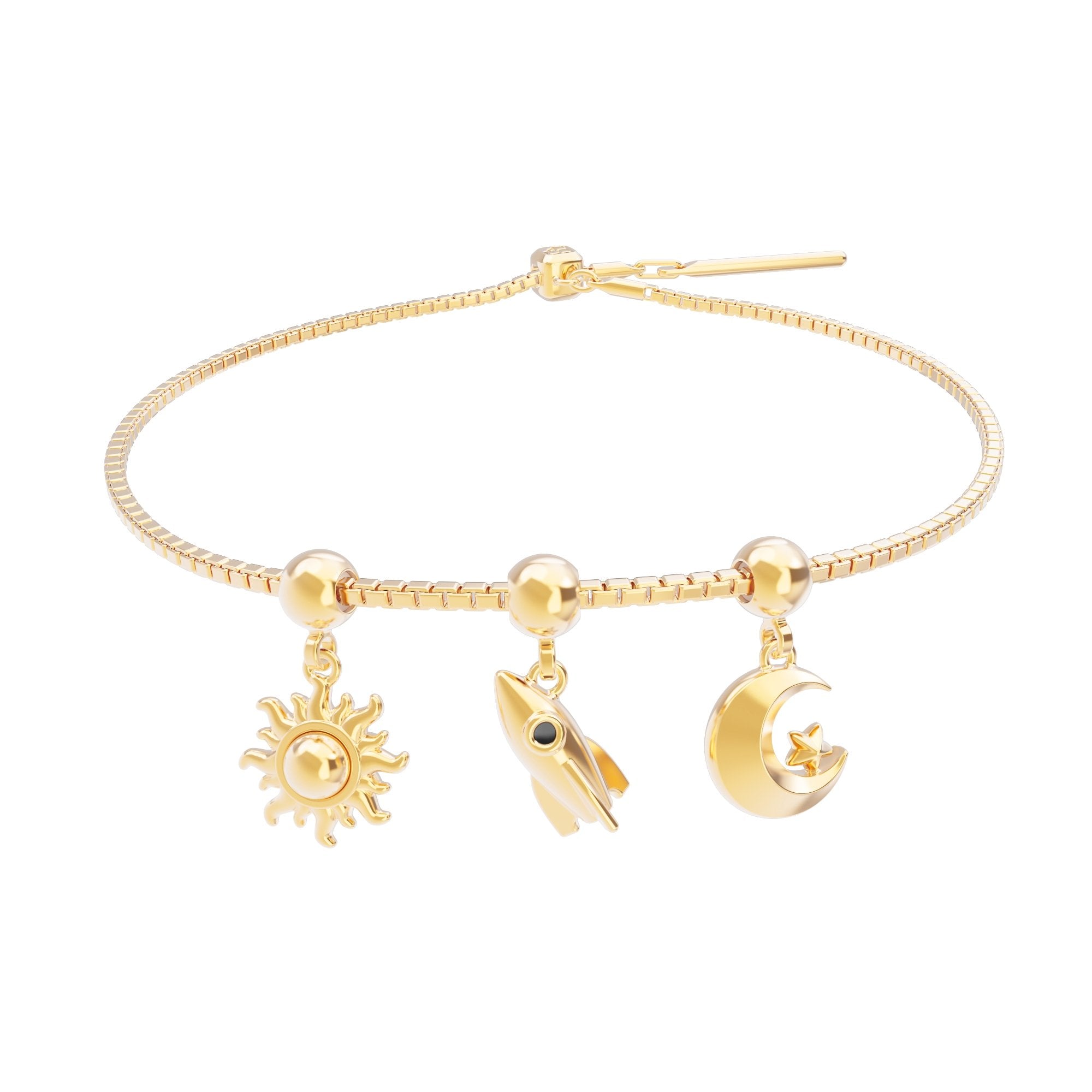 Chocli 18 Ayar Altın Kaplama Charm - Satürn