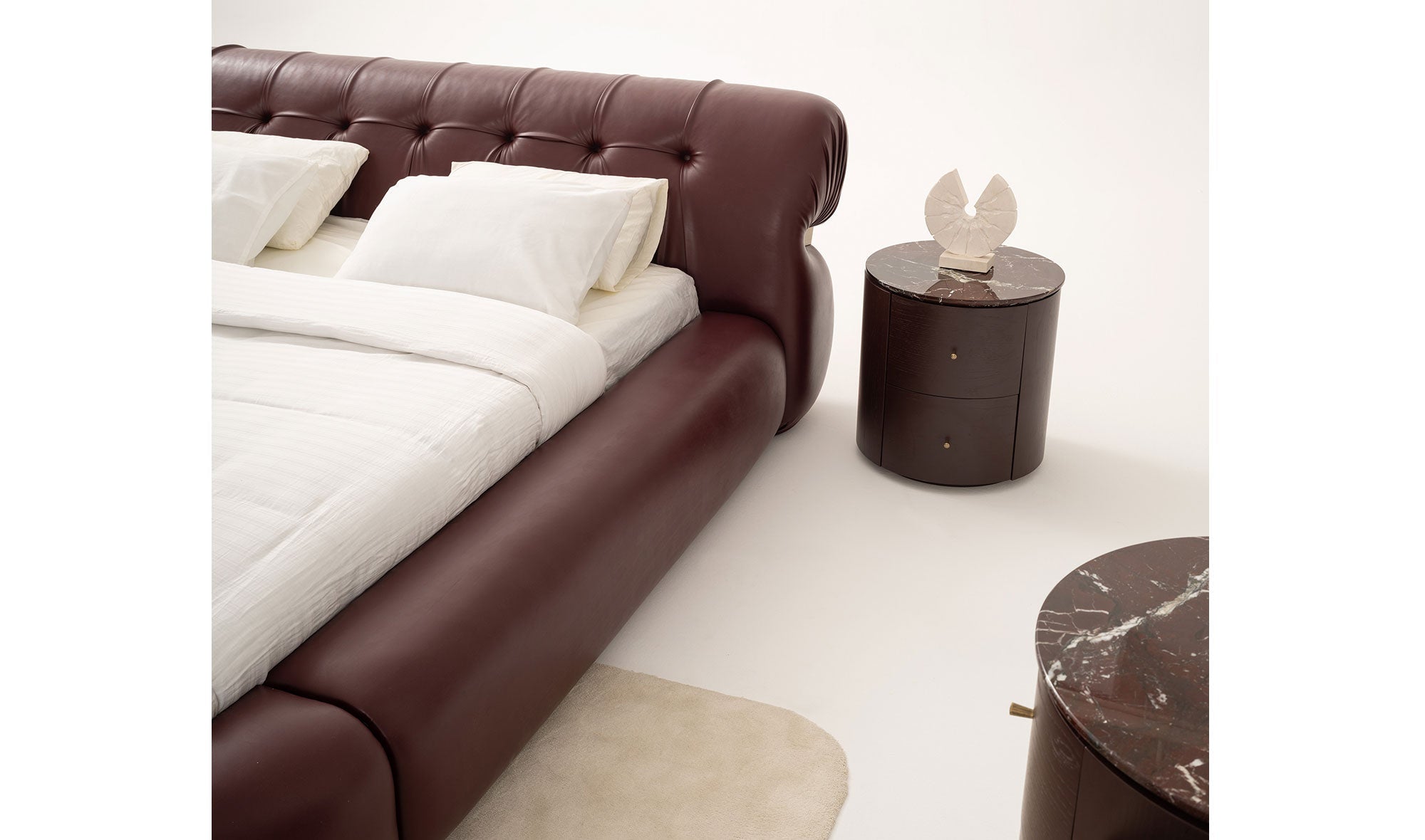 Dorel Bazalı Karyola Ve Başlık - Bordo - 4