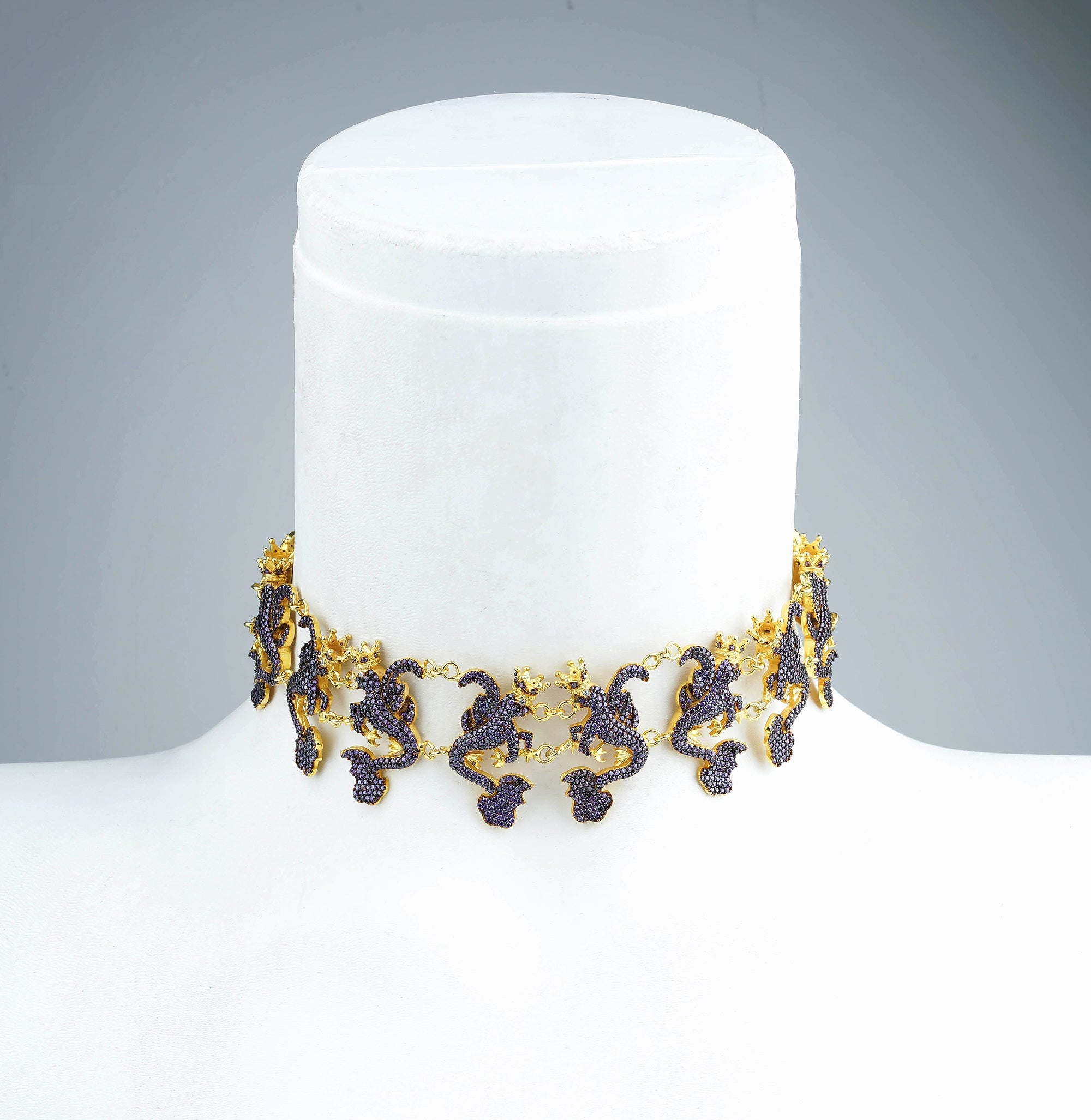Jr. Secret Of The Universe Mor Kristal Mitolojik Dragon Choker/Kolye