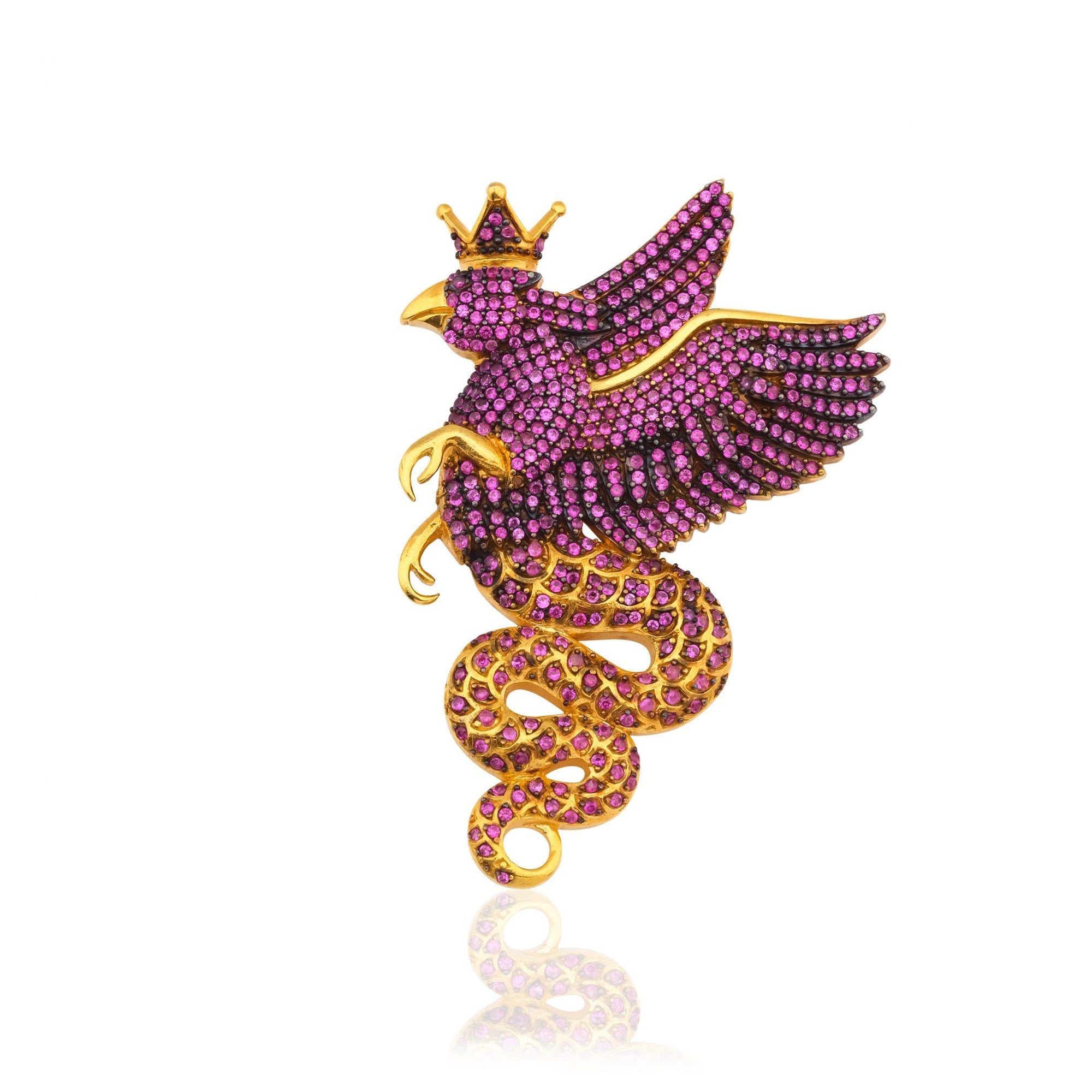 Power Of Spirit Ruby Kartal Kolye/Broş