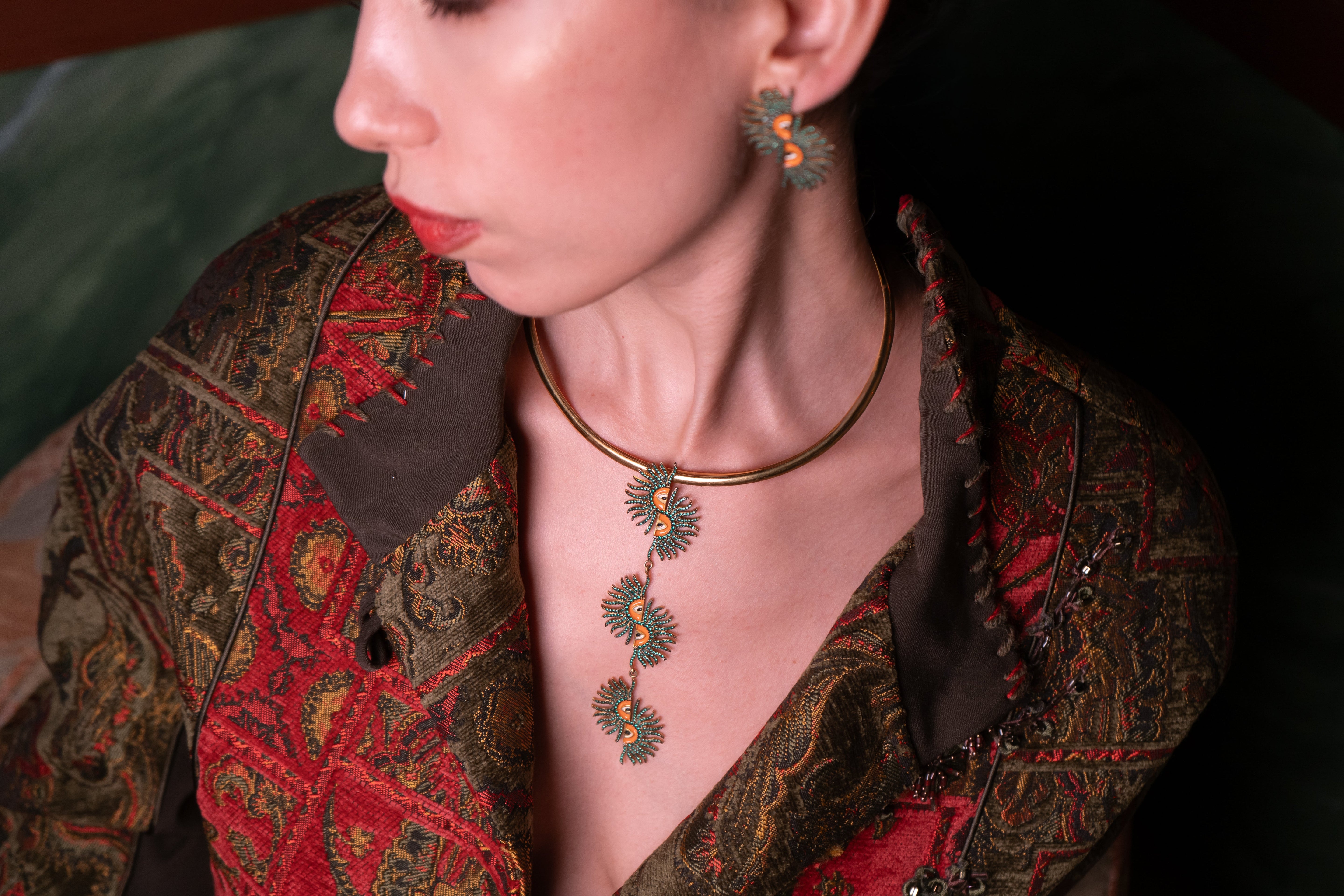 Rise Of The Sun Yeşil Üçlü Kolye