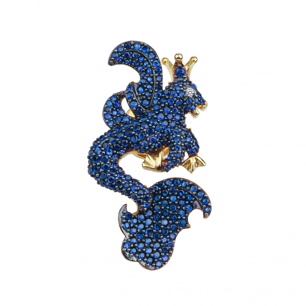 Secret Of Stamboul Lacivert Kristal Dragon Kolye