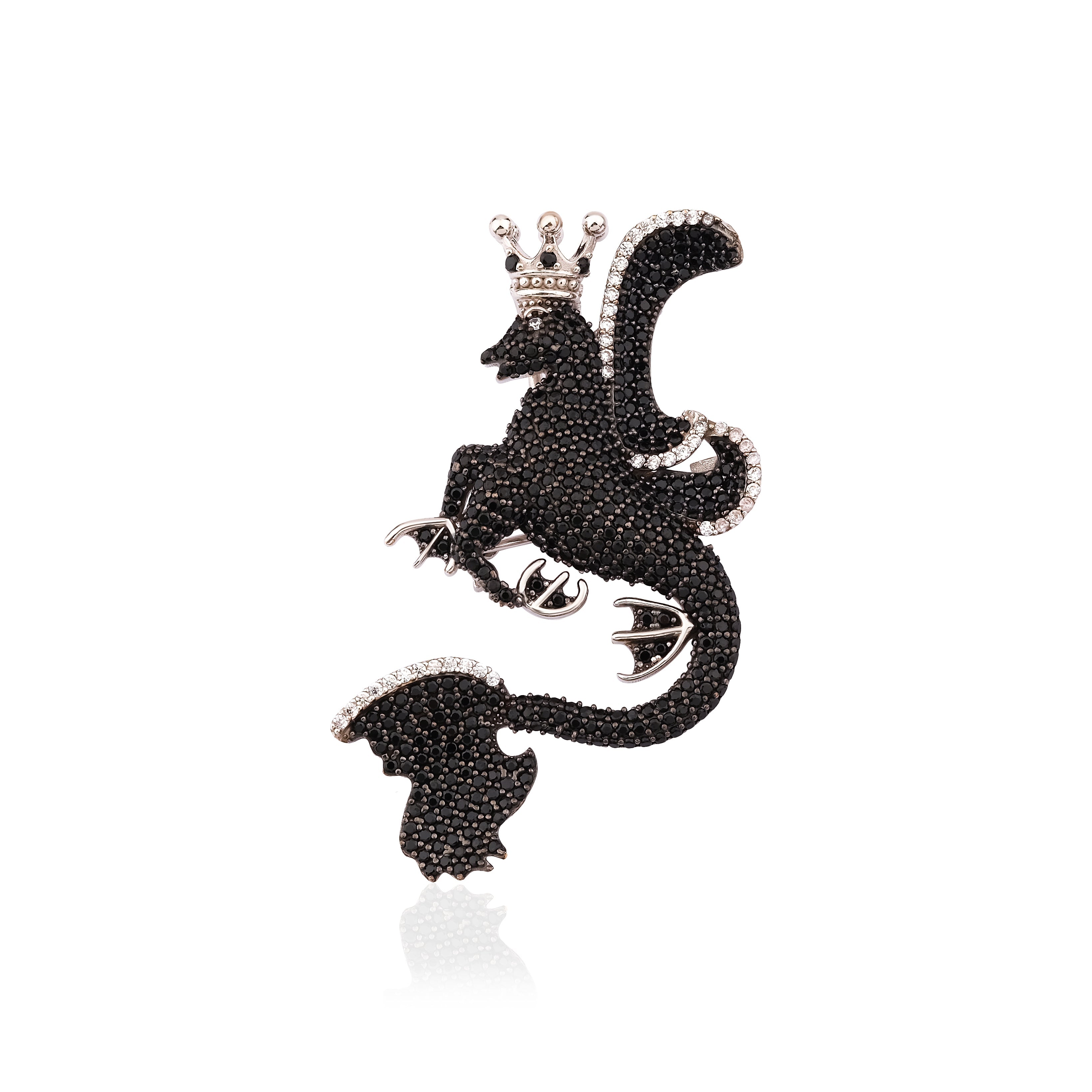 Secret Of Stamboul Siyah Efsanevi Dragon Kolye / Broş