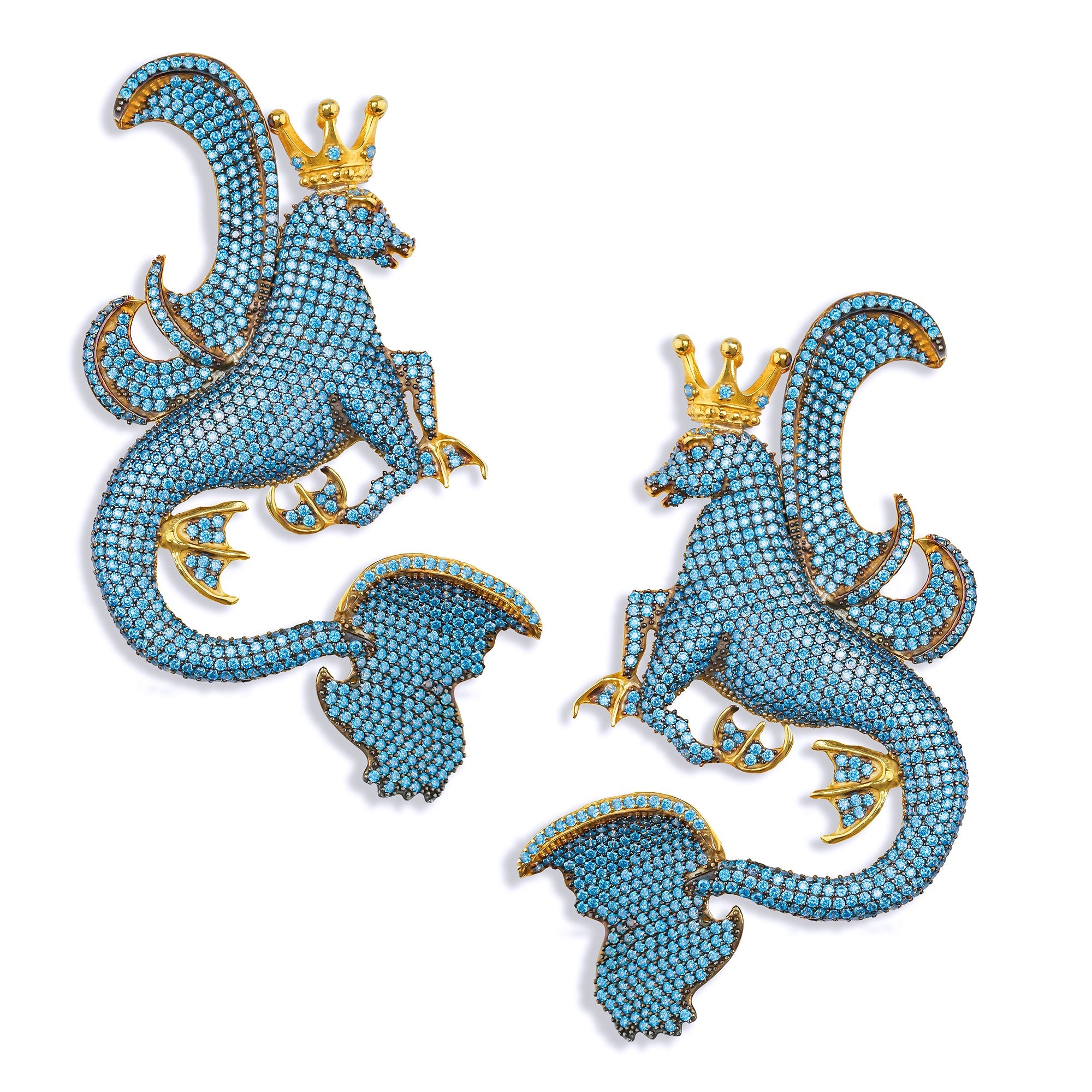 Secret Of The Universe Aqua Kristal Mitolojik Dragon Küpe