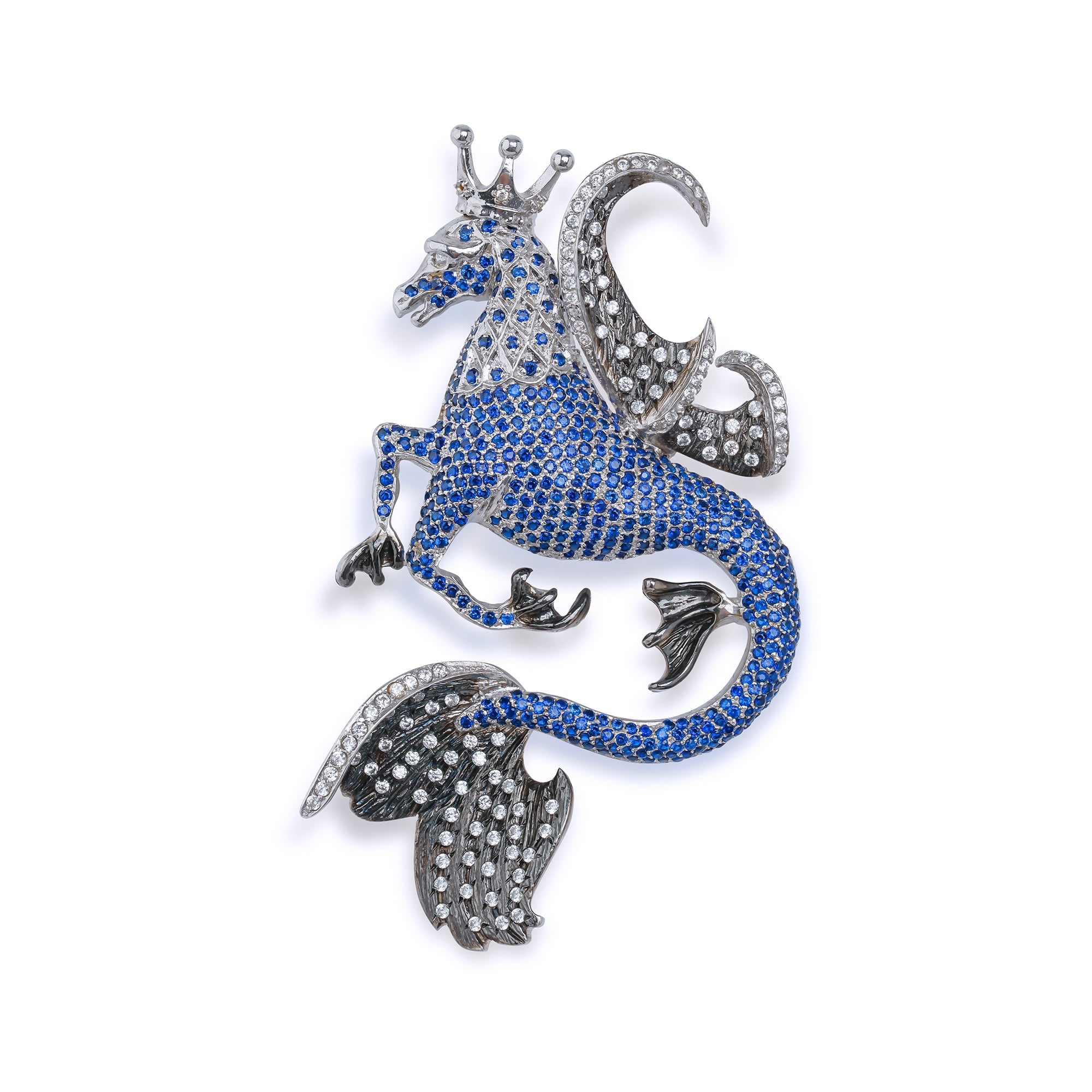 Secret Of The Universe Safir Kristal Asil Dragon Kolye/Broş