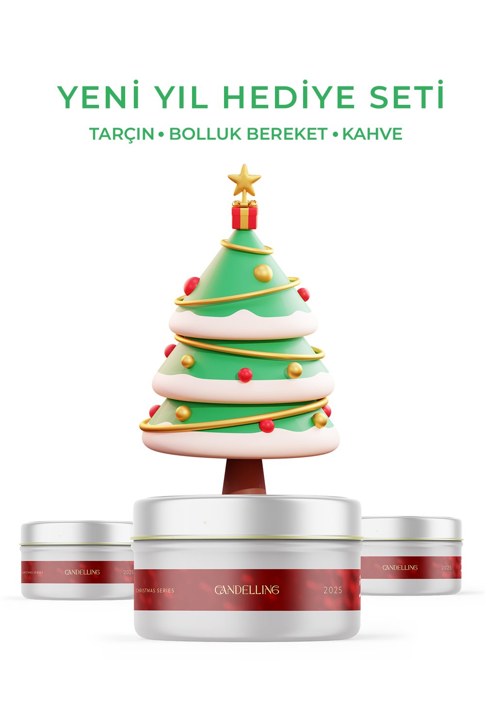 Candelling-Candelling 3’lü Yeni Yıl Hediye Seti Mum Kahve- Tarçın- Bolluk Bereket-Mum-1-Milagron.com