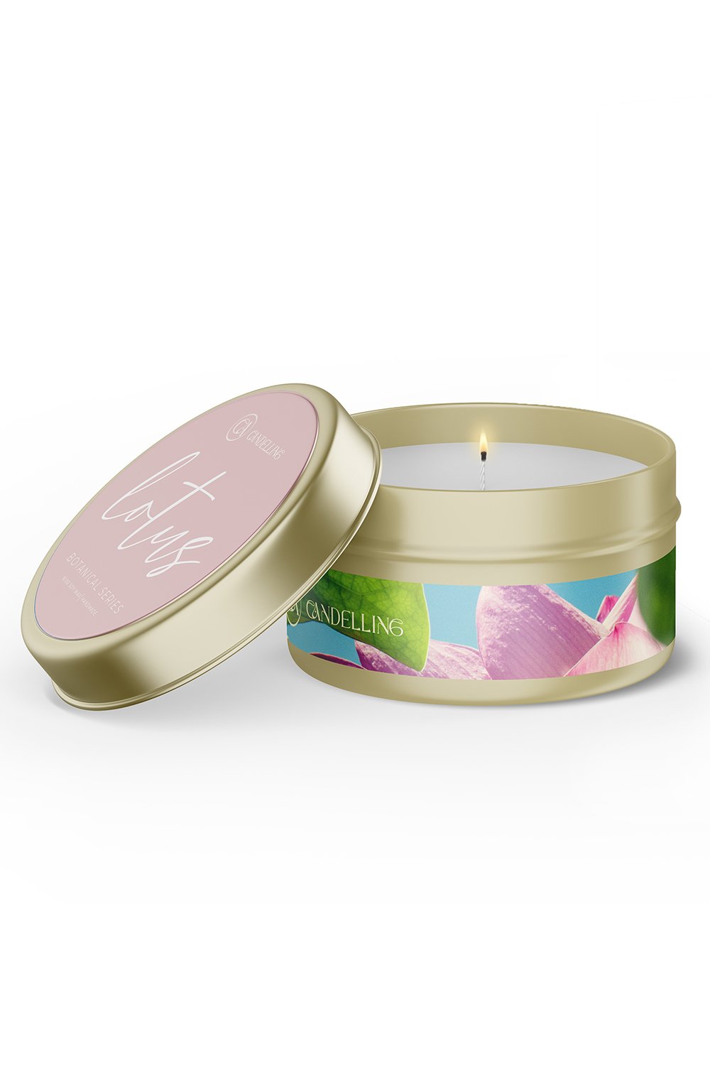 Candelling-Candelling Botanik Serisi Metal Kutulu Mum Lotus-Mum-1-Milagron.com