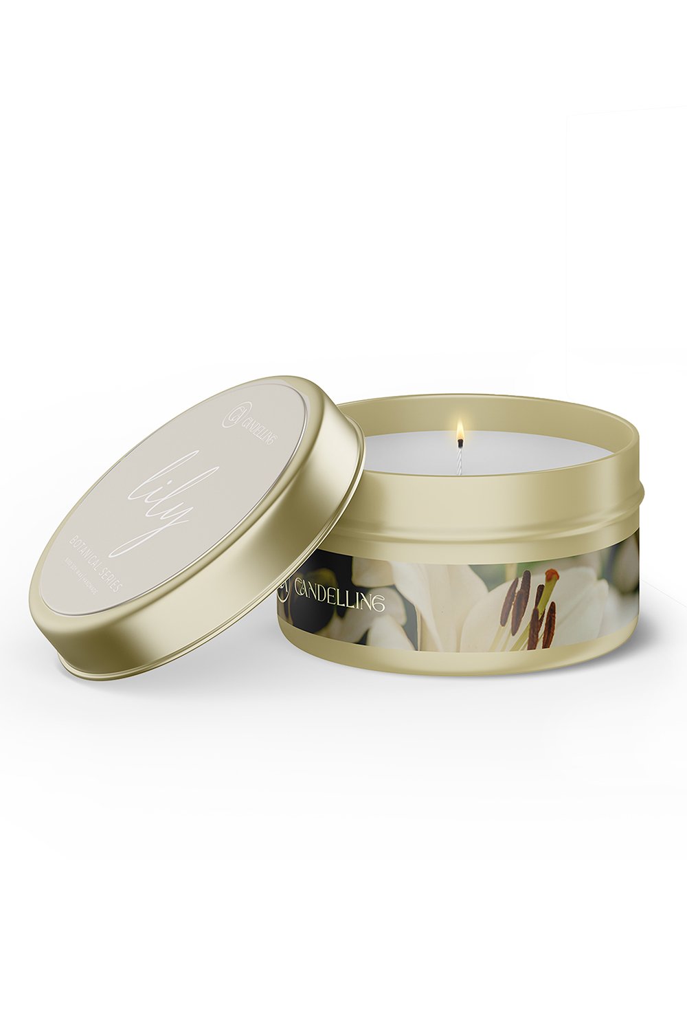 Candelling-Candelling Botanik Serisi Metal Kutulu Mum Zambak-Mum-1-Milagron.com