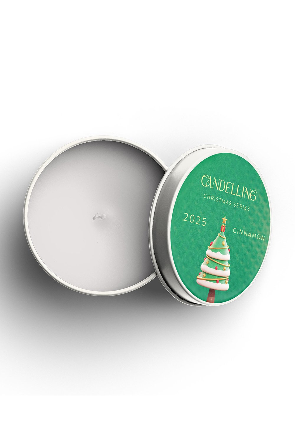 Candelling-Candelling Yeni Yıl Serisi Beyaz Metal Mum – Tarçın-Mum-2-Milagron.com