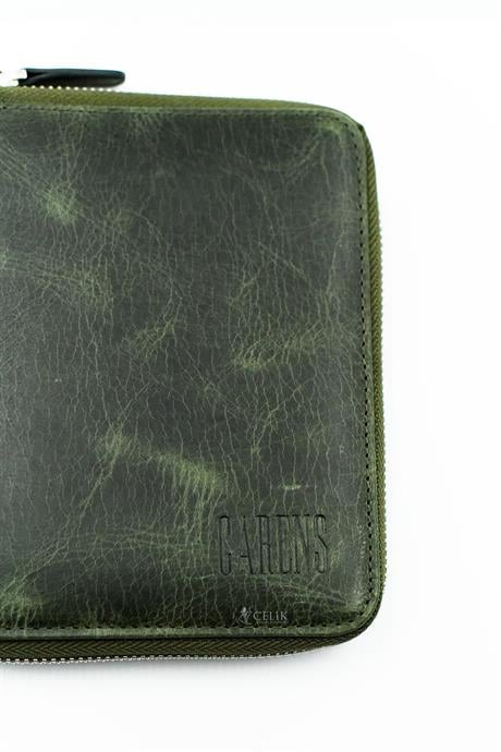 Carens-Crazy 6'lı Hakiki Deri Kalem çantası Koyu Yeşil K86-Kalem Çantası-2-Milagron.com