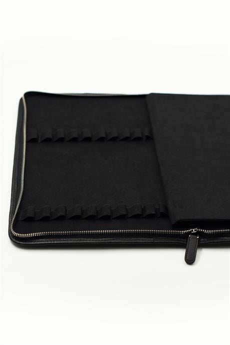 Carens-Hakiki Deri 40lı Kalem çantası Siyah K40 6-Kalem Çantası-2-Milagron.com