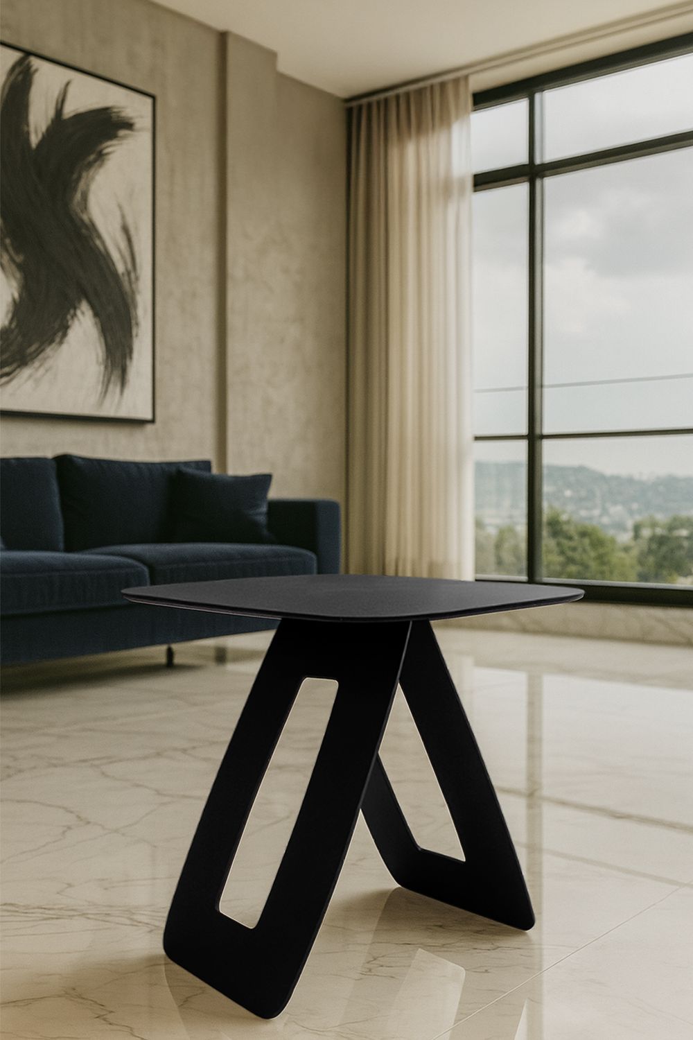 Angulus-h Tasarım Çelik Metal Yan Sehpa - Kahve Sehpası - Minimalist Modern Sehpa - 1