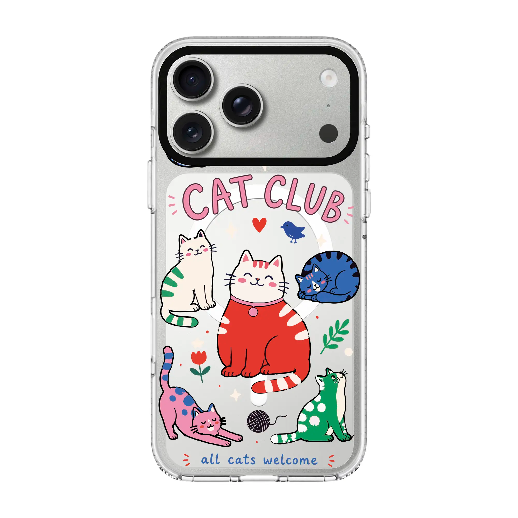 Cat Club-Clear Kılıf Magsafe Özellikli - Iphone 17 Pro