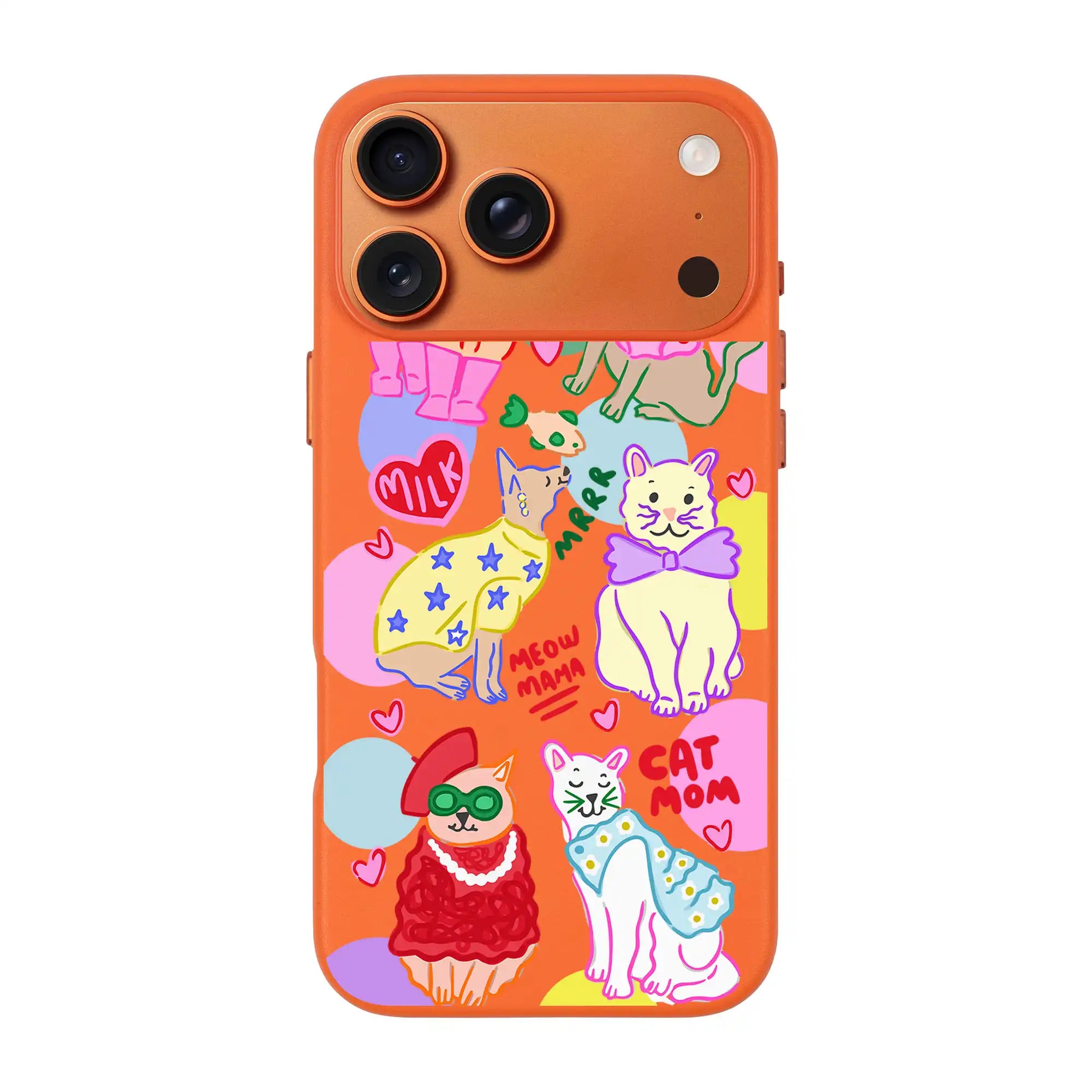 Cat Mom-Signature Leather Kılıf Magsafe Özellikli - Iphone 17 Pro