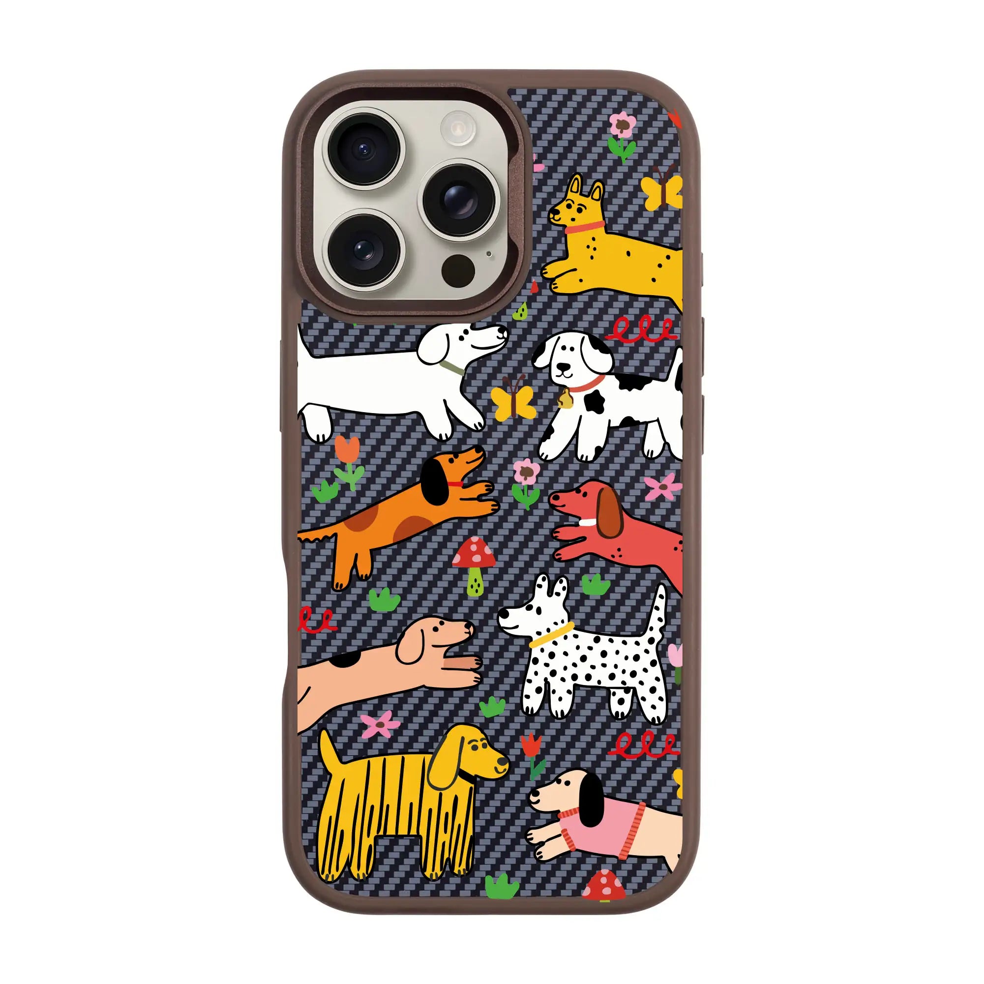Cheerful Dogs-Plaid Kılıf Magsafe Özellikli - Iphone 16 Pro Max