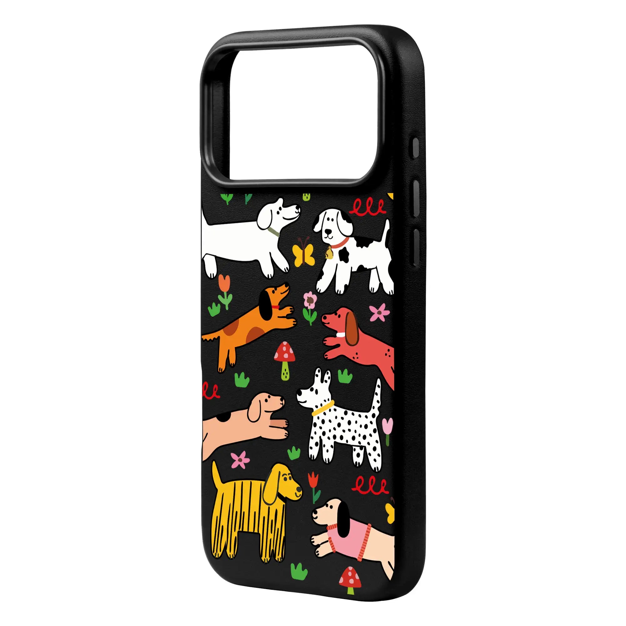 Cheerful Dogs-Signature Leather Kılıf Magsafe Özellikli - Iphone 17 Pro Max