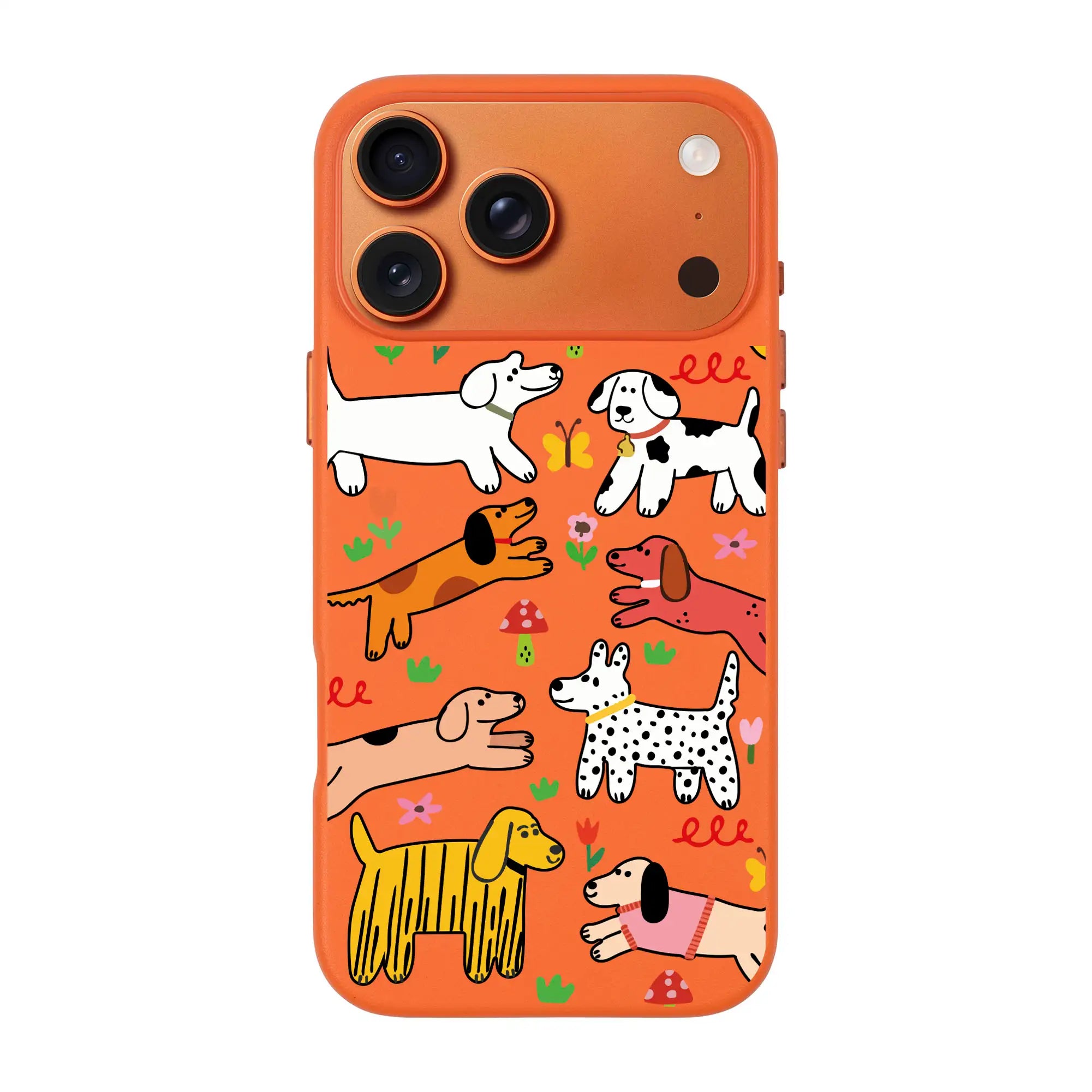 Cheerful Dogs-Signature Leather Kılıf Magsafe Özellikli - Iphone 17 Pro Max