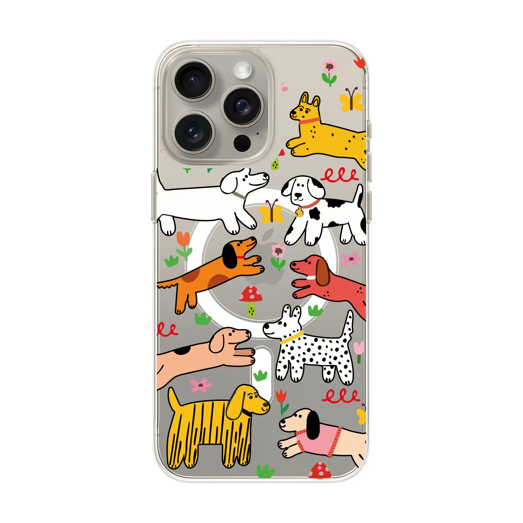Cheerful Dogs-Solid Kılıf Magsafe Özellikli - Iphone 15