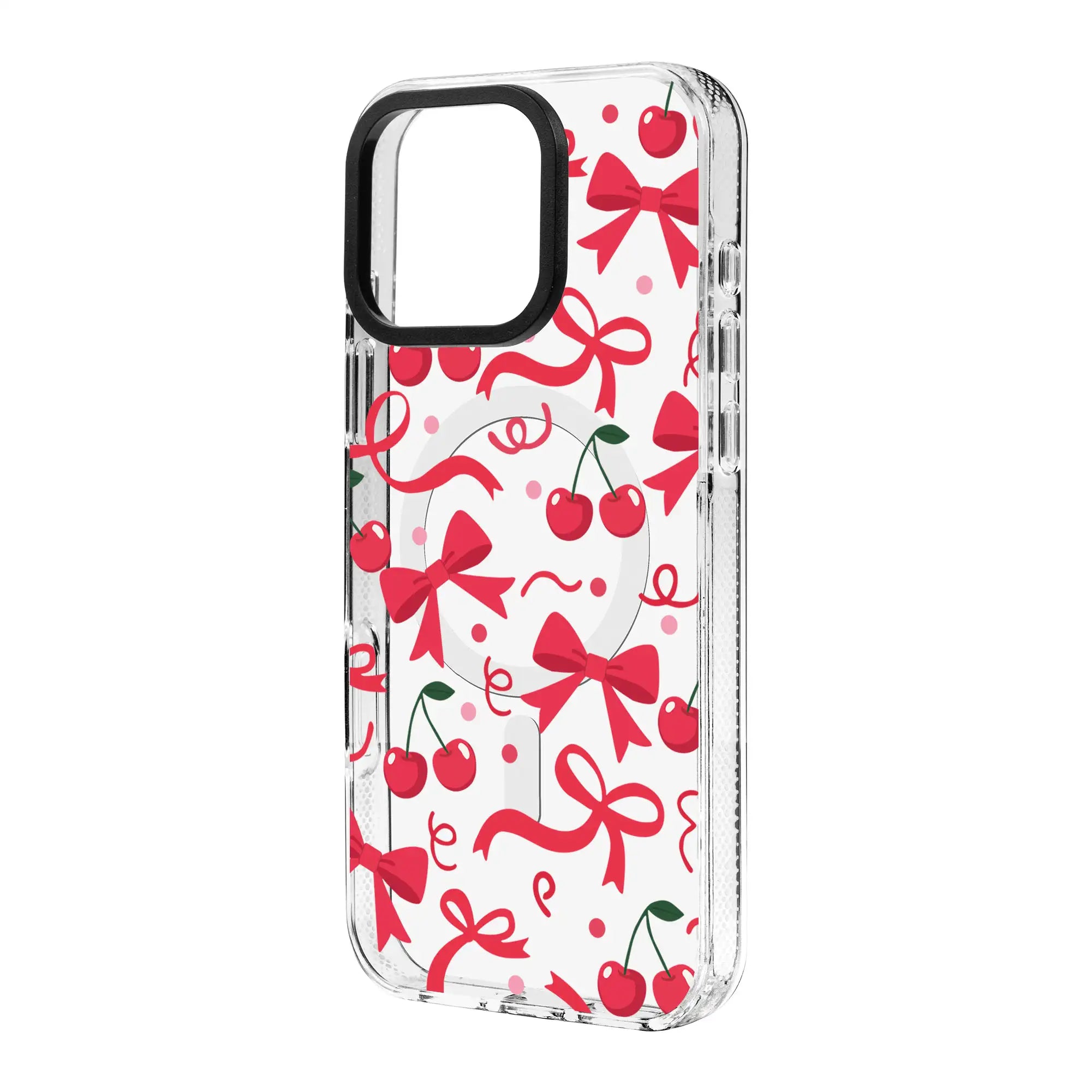 Cherry Ribbon-Clear Kılıf Magsafe Özellikli - Iphone 17
