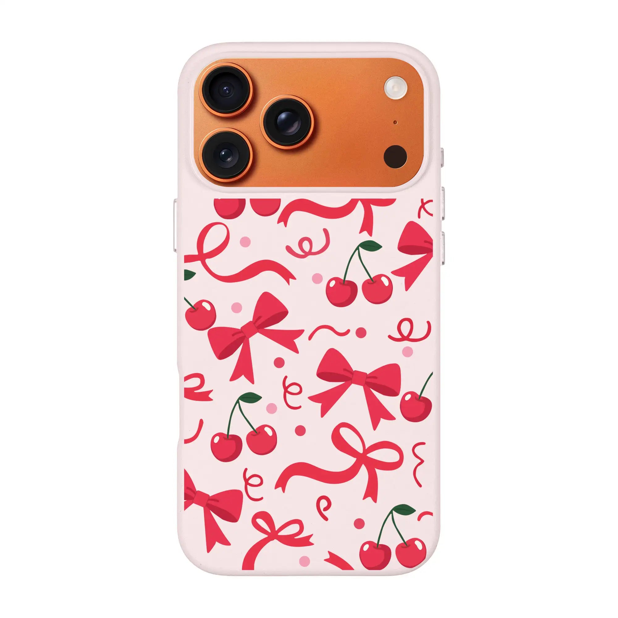 Cherry Ribbon-Signature Leather Kılıf Magsafe Özellikli - Iphone 17 Pro